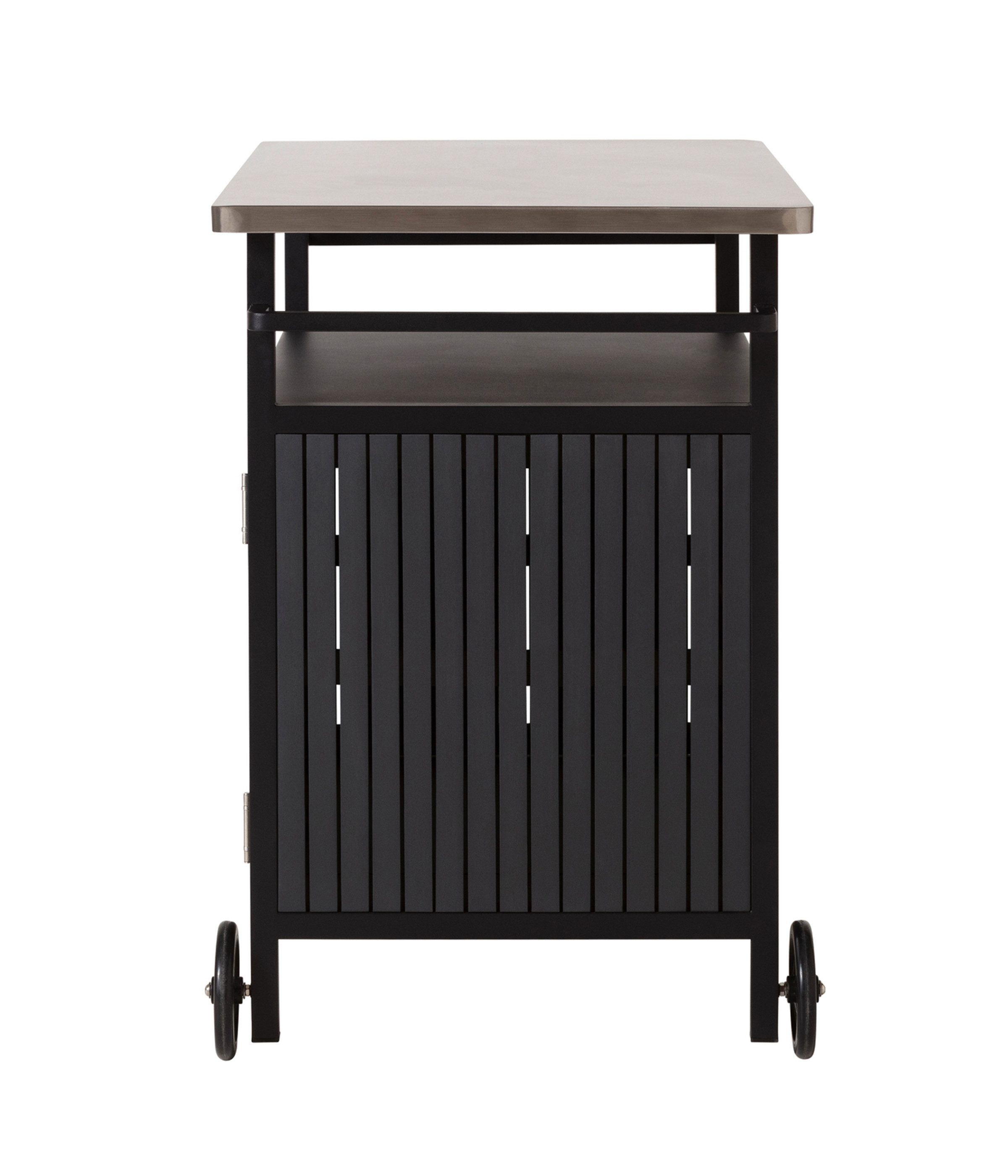 Dehner Outdoor-Küche Grillwagen Alvor, mit Rollen / Bremse, 107 x 96 x 65 cm (B/H/T), mobile Arbeitsfläche mit Edelstahlplatte und zusätzlichem Stauraum