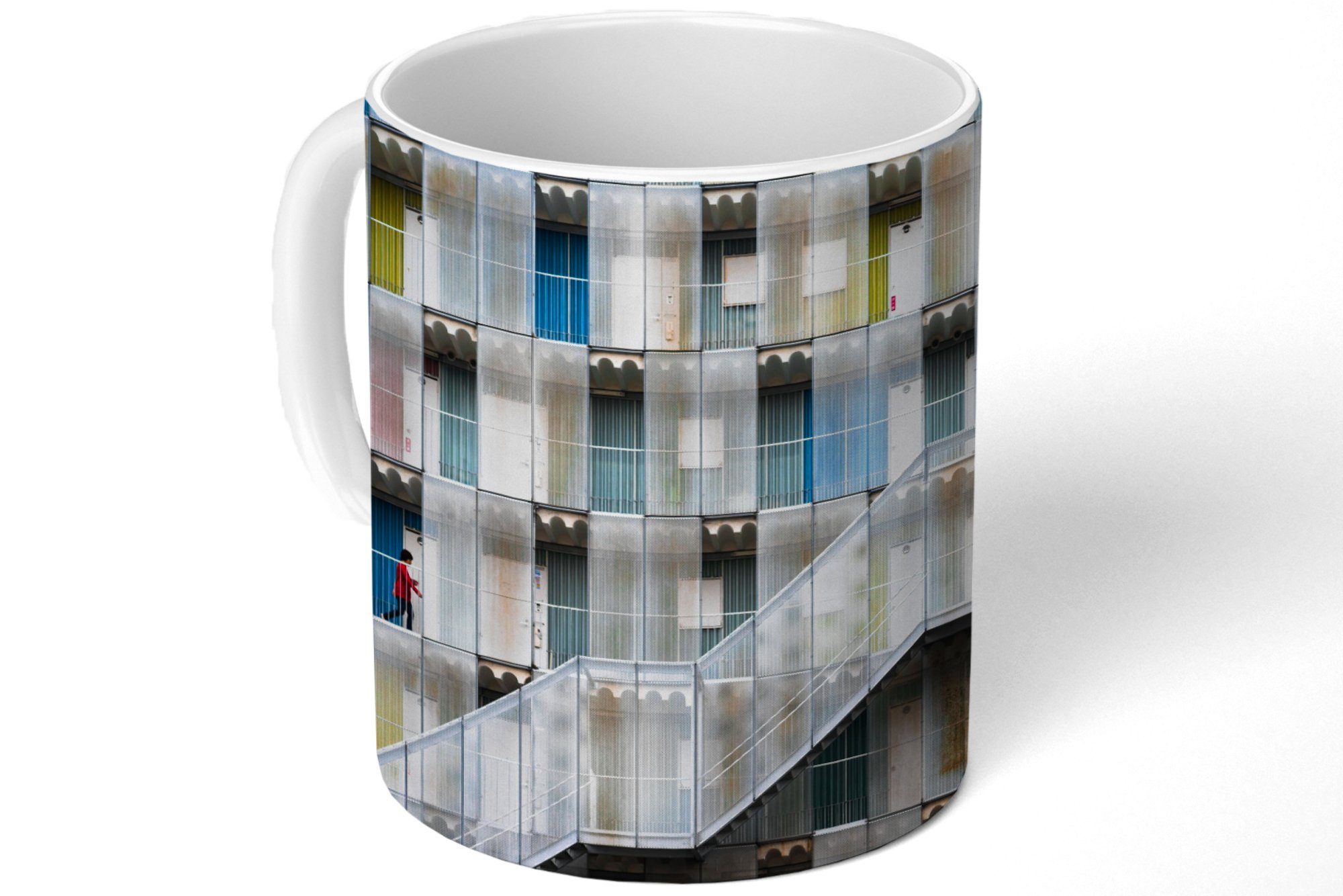 MuchoWow Tasse Türen Keramik, - Teetasse, Becher, Farbenfroh, Teetasse, - Geschenk Treppen - Kaffeetassen, Wohnungen