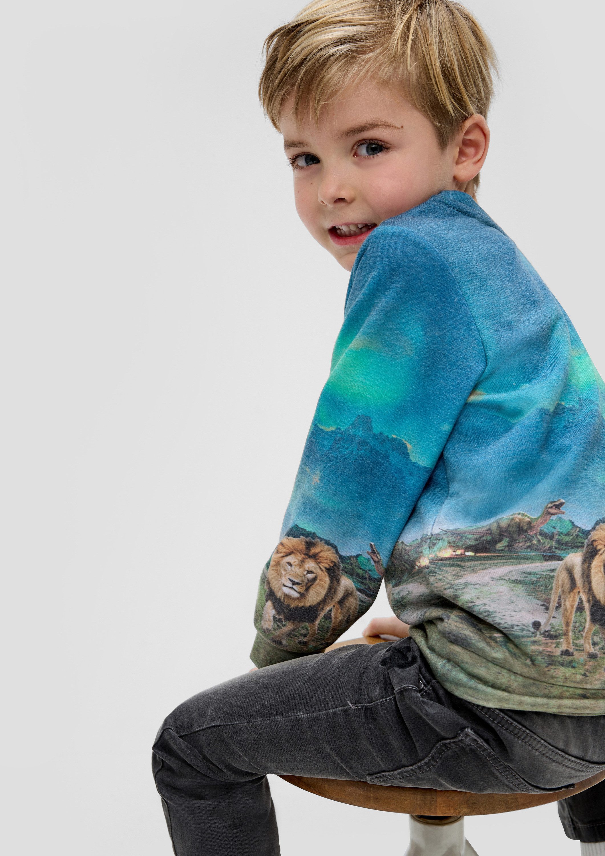 s.Oliver Sweatshirt Sweatshirt Sweatshirt mit All-over-Print