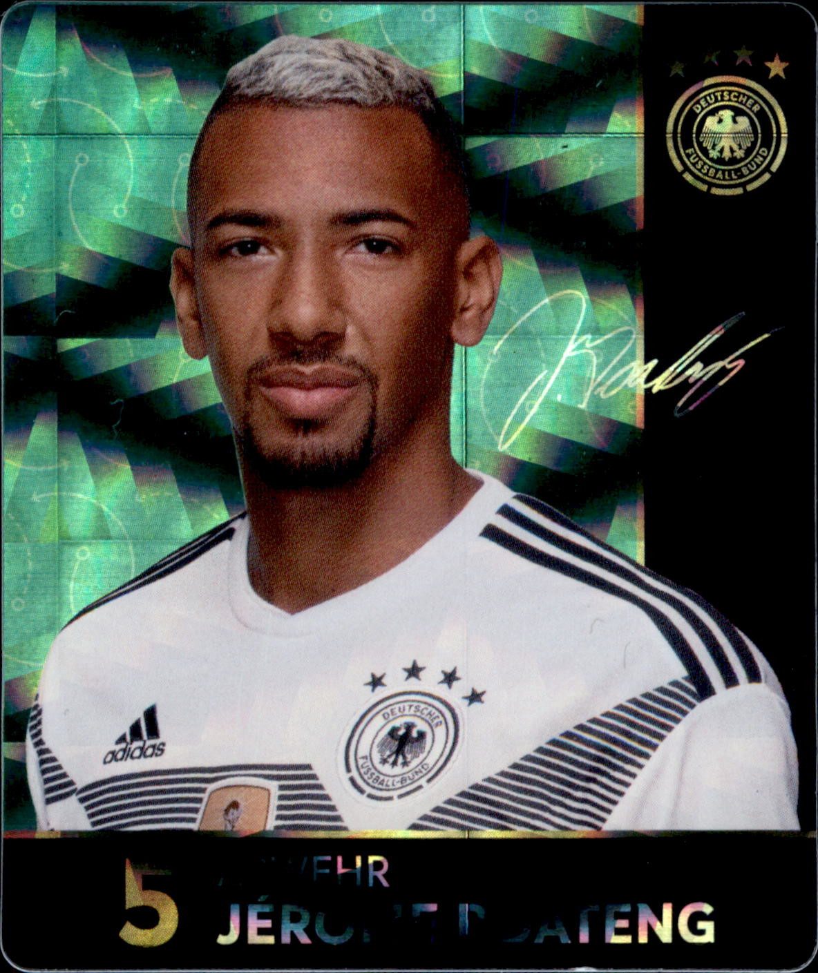 REWE Sammelkarte 5 - Jerome Boateng GLITZER - REWE WM18 Sammelkarte