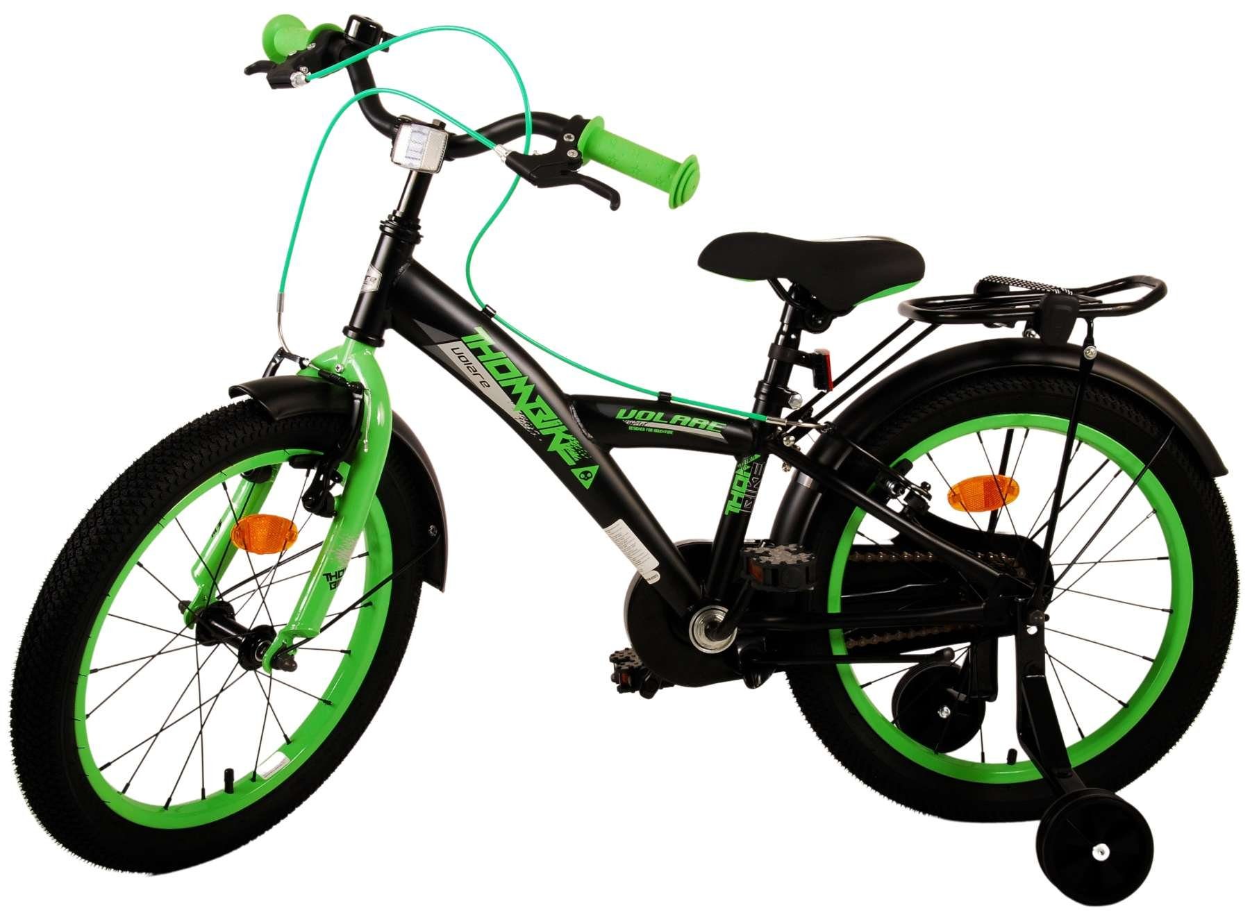 Jungen Gang, Schwarz-Grün Kinderfahrrad Zoll Adventure Fahrrad 1 2 4-7), 18 (Alter • Handbremsen LeNoSa