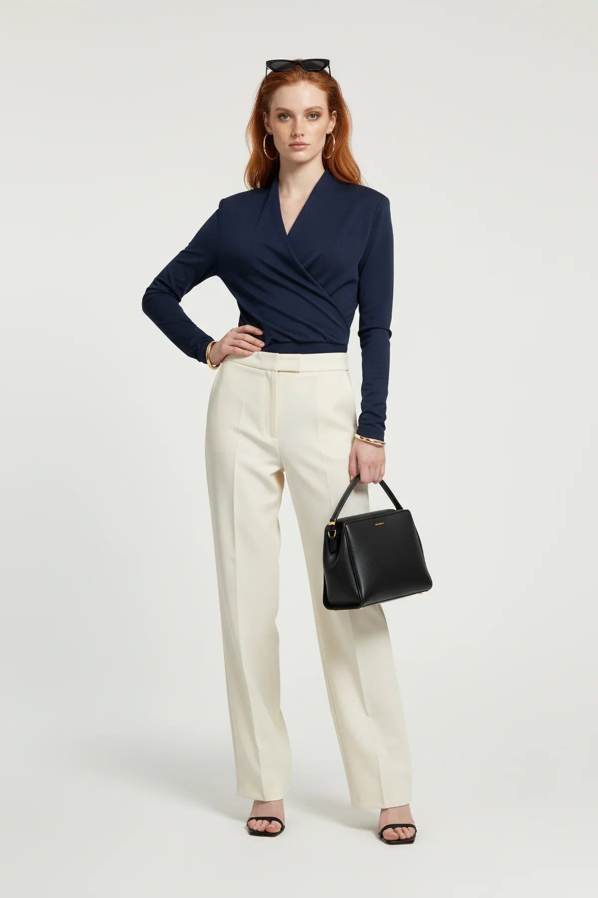 No Matter What Blusenbody Langarm Snap Bodysuit mit Kragen – Bild 2 von 5