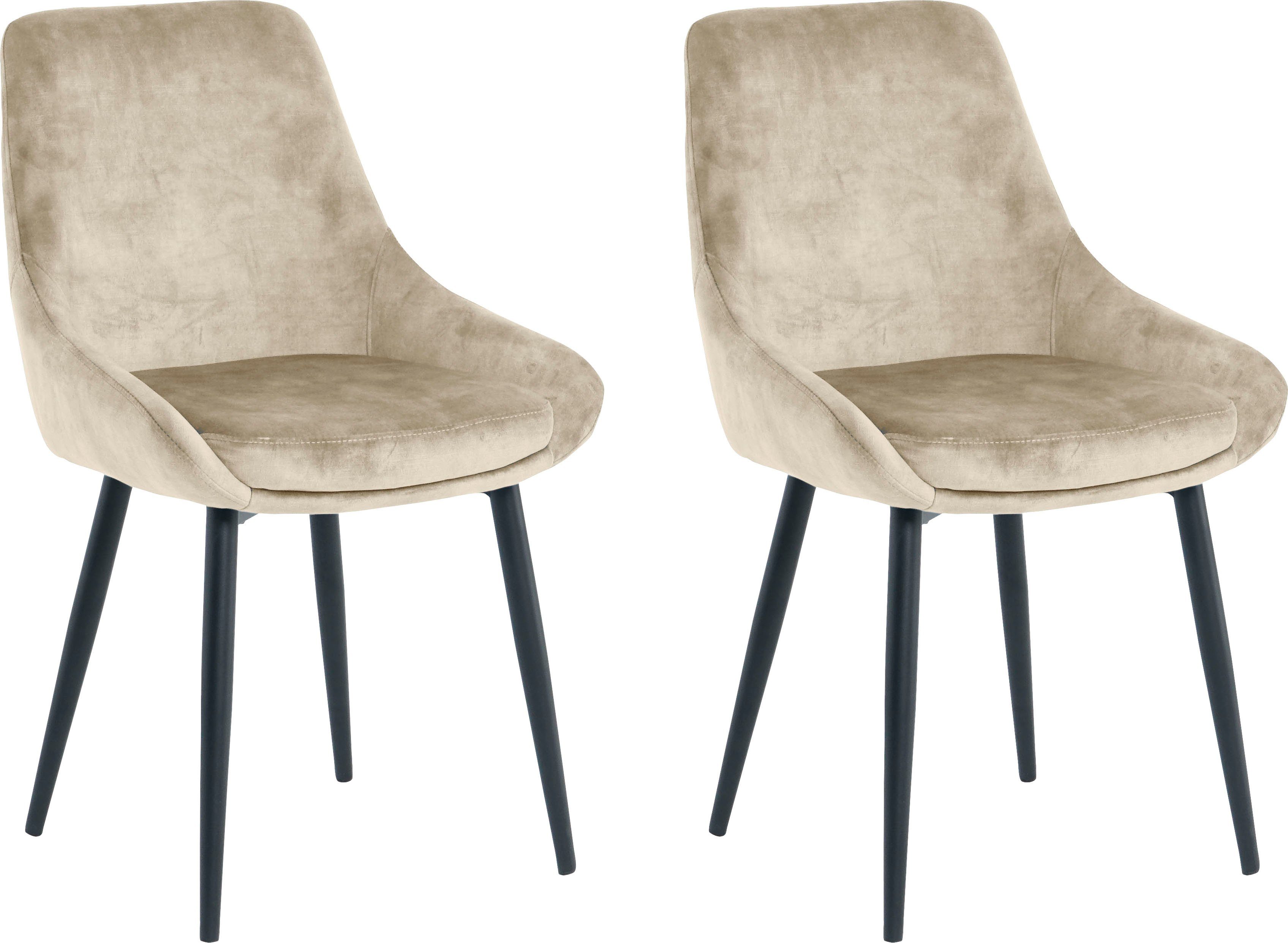 SIT Polsterstuhl (Set, 2 St), glamouröser Bezug in Samtoptik