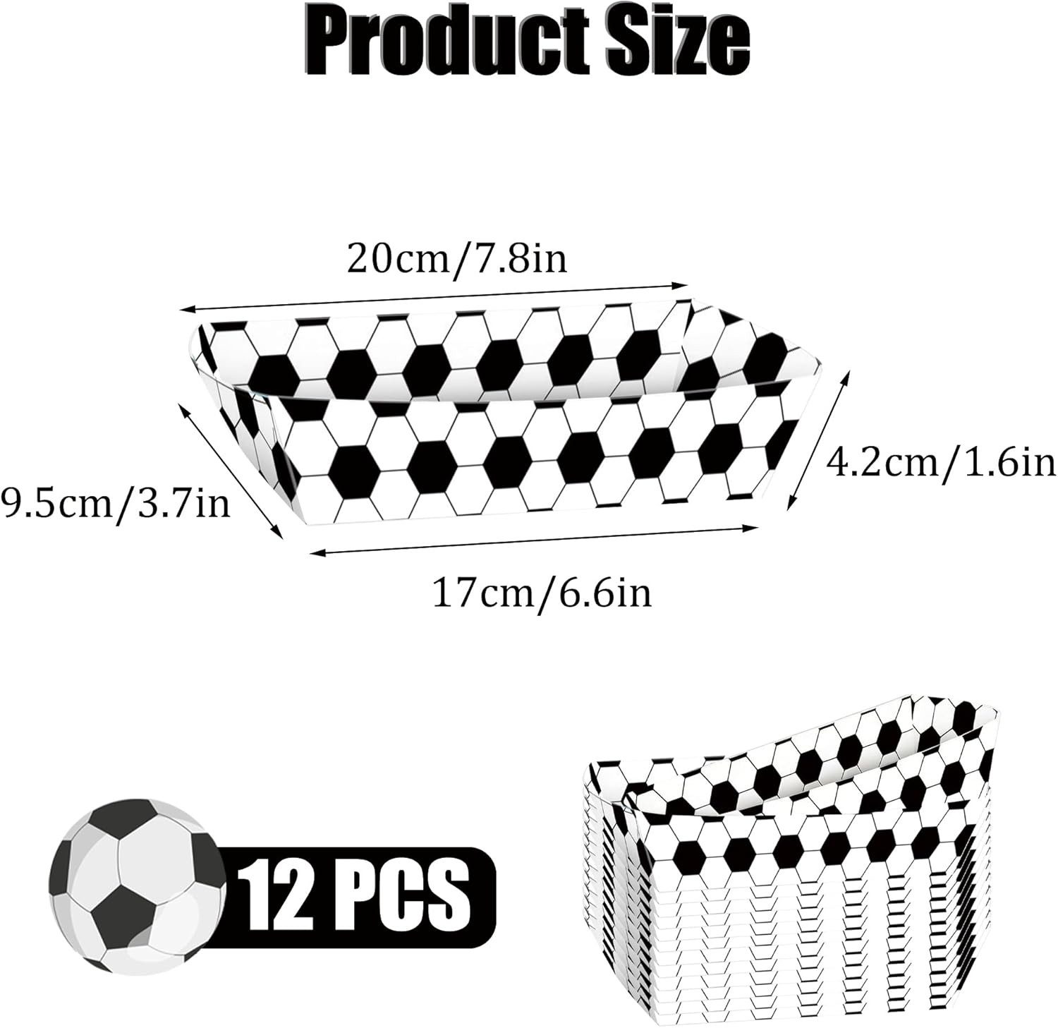 FELIXLEO Pappteller 12x Fußball Party Tabletts WM Snack Serviertablett, (1 St)