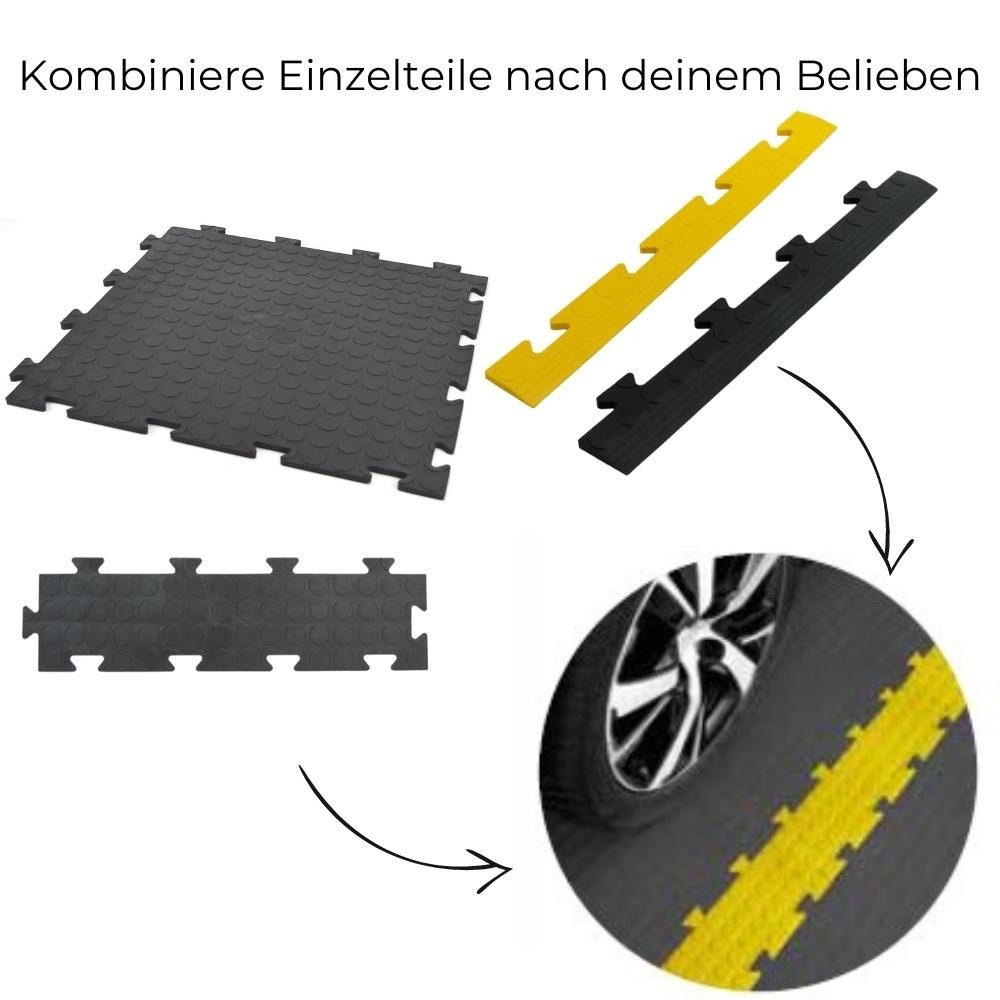 GarPet Klickfliesen Klickfliesen Bodenplatte Kunststoff Terasse Garage Werkstatt Fliese 50