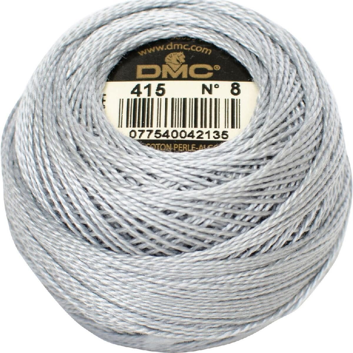 DMC DMC Perlgarn Knäuel Stärke 8, 10 g, 116A/8-415 Stickgarn, (embroidery kit by Marussia, 1-St., Hochwertiges Garn zum Stricken und Häkeln), Hochwertiges Garn zum Stricken und Häkeln