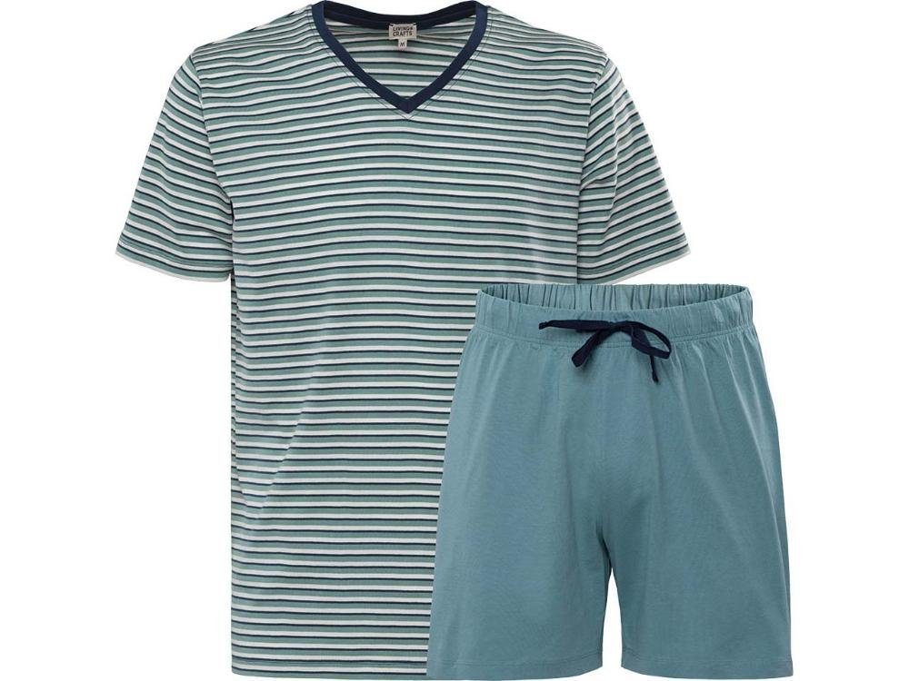 LIVING CRAFTS Pyjama Living Crafts Bio-Herren-Schlafanzug 'Carl' kurz reef waters | 