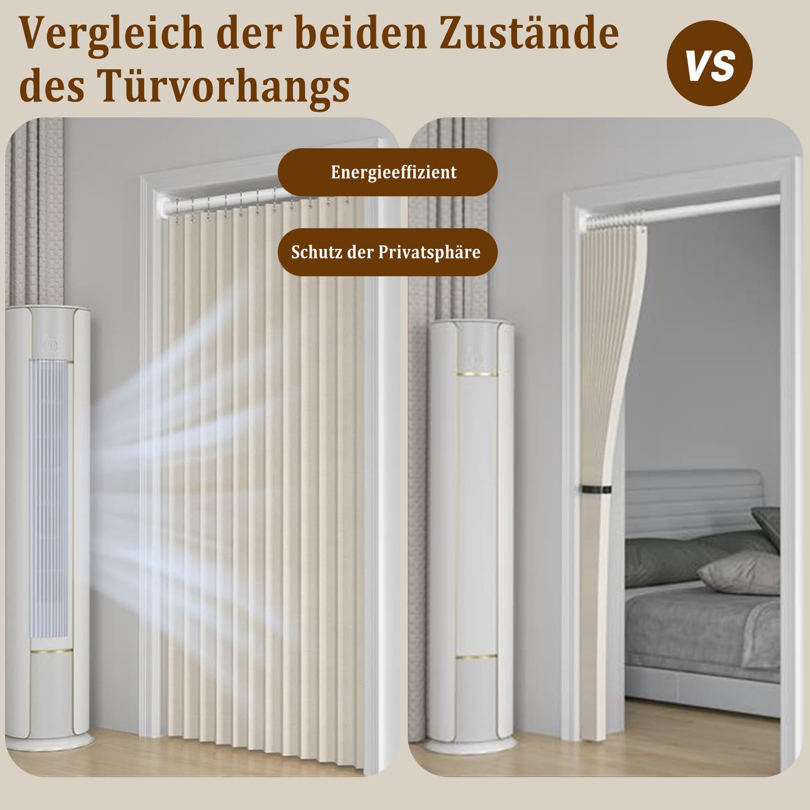Zyronn Türvorhang Plissee-Falttürvorhänge, Isolierte Türvorhänge, Sichtschutzvorhänge, erdunkelungsvorhänge, geeignet für wohnzimmer und schlafzimmer