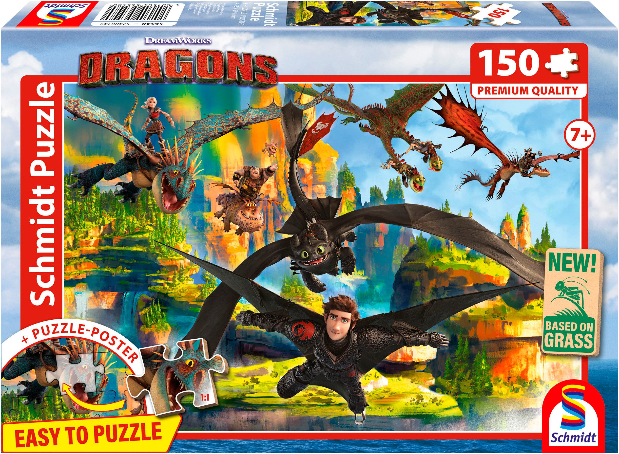 Schmidt Spiele Puzzle Dragons, Fliegende Drachen, 150 Puzzleteile, Made in günstig online kaufen