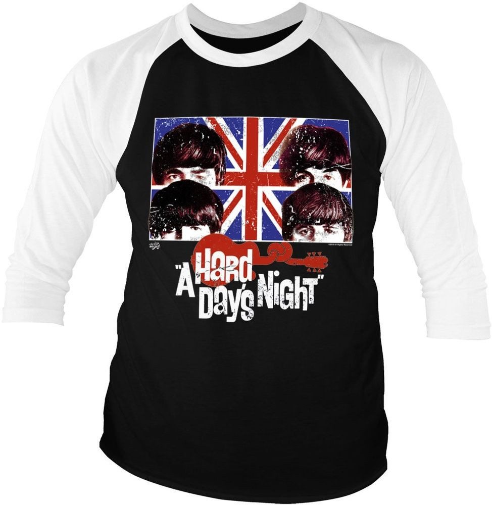 The Beatles T-Shirt A Hard Days Night Baseball 3/4 Sleeve Tee