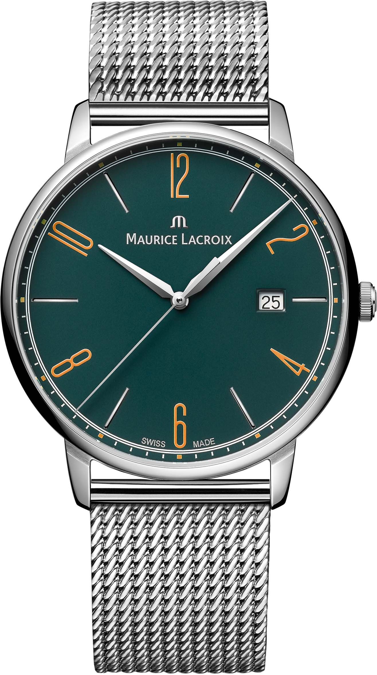Date, MAURICE Uhr Schweizer Herren EL1118-SS006-620-1, für Armbanduhr LACROIX Eliros Ansprechende Schweizer Quarz