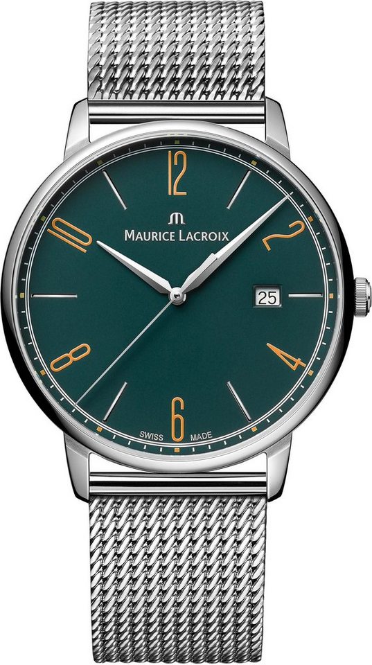 MAURICE LACROIX Schweizer Uhr Eliros Quarz Date, EL1118-SS006-620-1,  Ansprechende Schweizer Armbanduhr für Herren