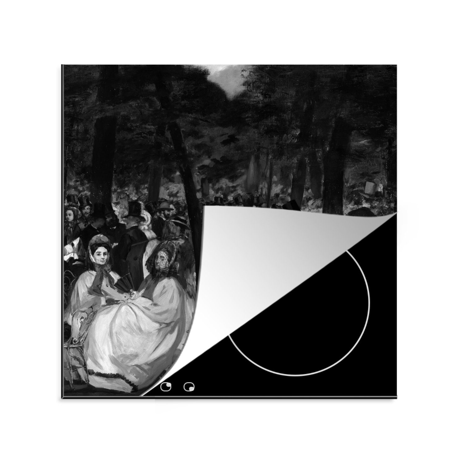 in Manet, cm, 78x78 Vinyl, Tuilerien - den Musik küche Arbeitsplatte (1 Herdblende-/Abdeckplatte für MuchoWow tlg), Edouard Ceranfeldabdeckung,