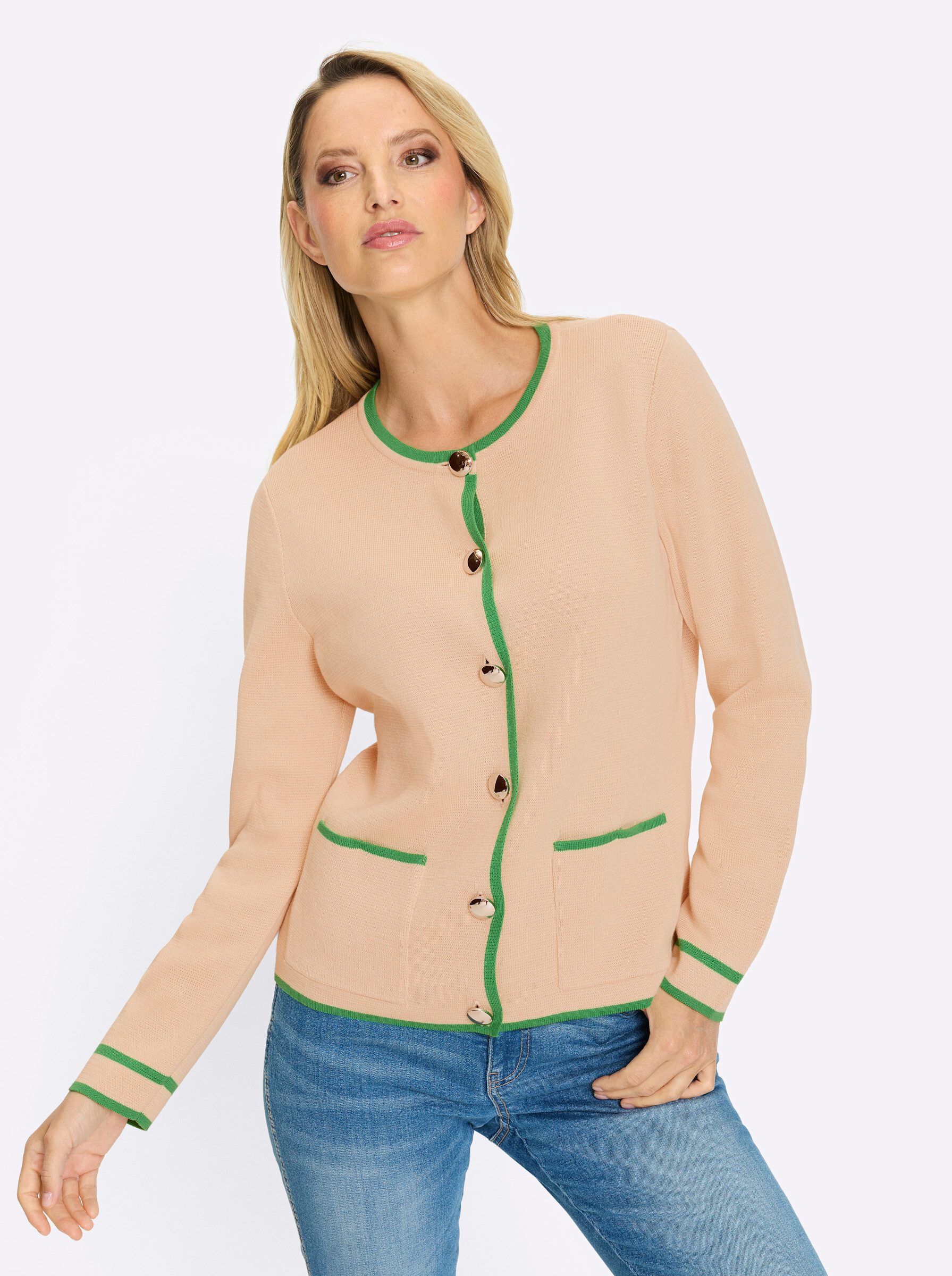 heine Strickjacke Strickjacke Langarm Milano-Ripp
