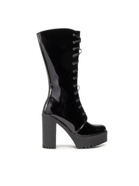 Altercore Stiefel Alexa Vegan Black Patent Stiefel