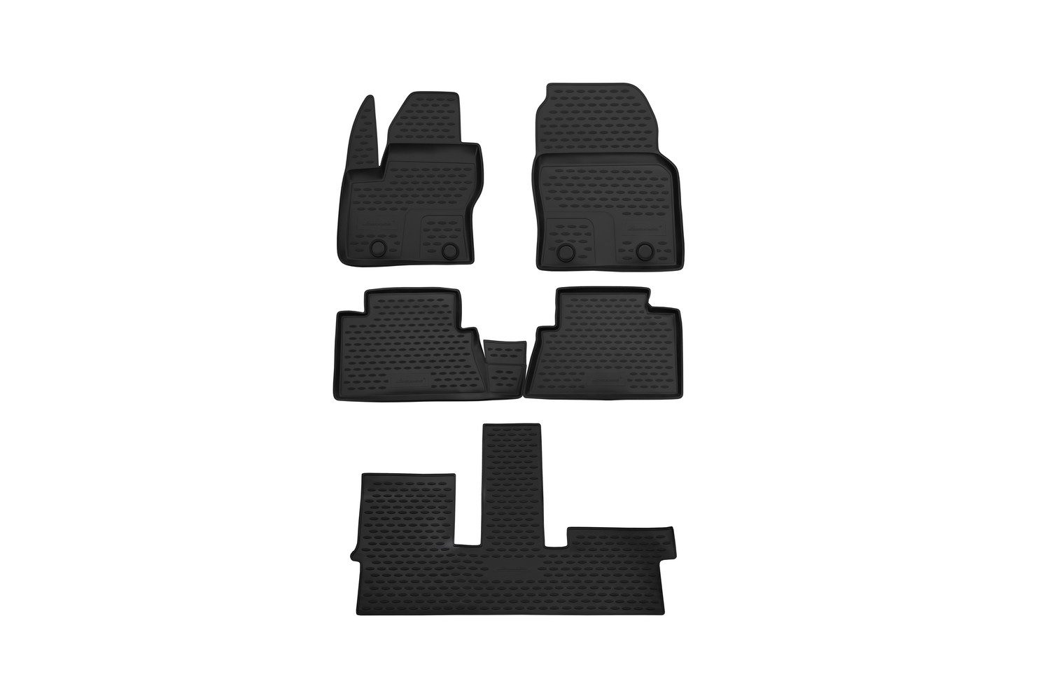 LEMENT Auto-Fußmatten 3D-Gummimatten passend für FORD Grand C-max ab 2010 (5 St), für FORD Grand C-max Pkw, Passgenau