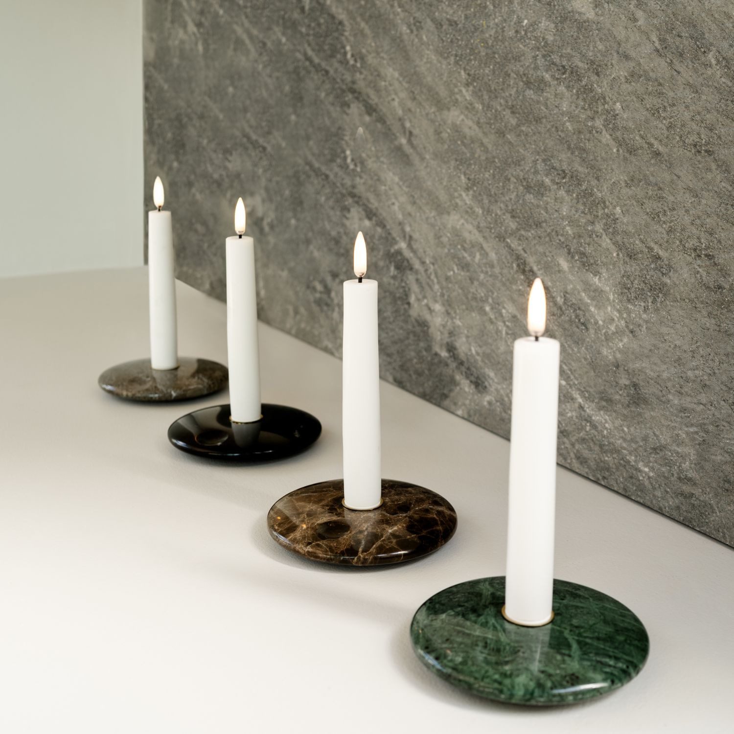 UYUNI Lighting LED-Kerze Stabkerze Nordic White Smooth 15 cm (Set, 2-tlg)