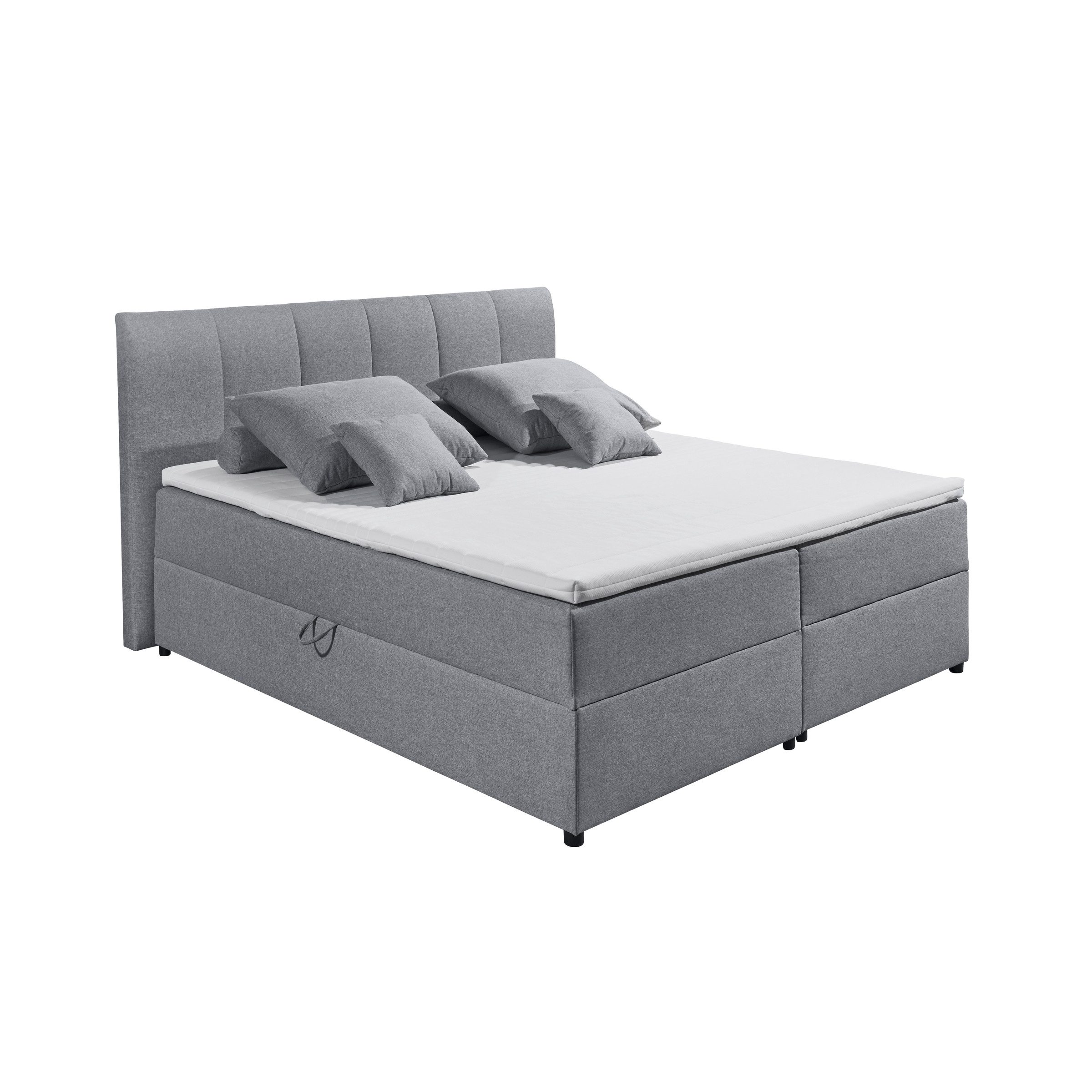 freiraum Polsterbett Granada, Liegefläche 180x200 cm, in grau - 200x120x210cm (BxHxT)