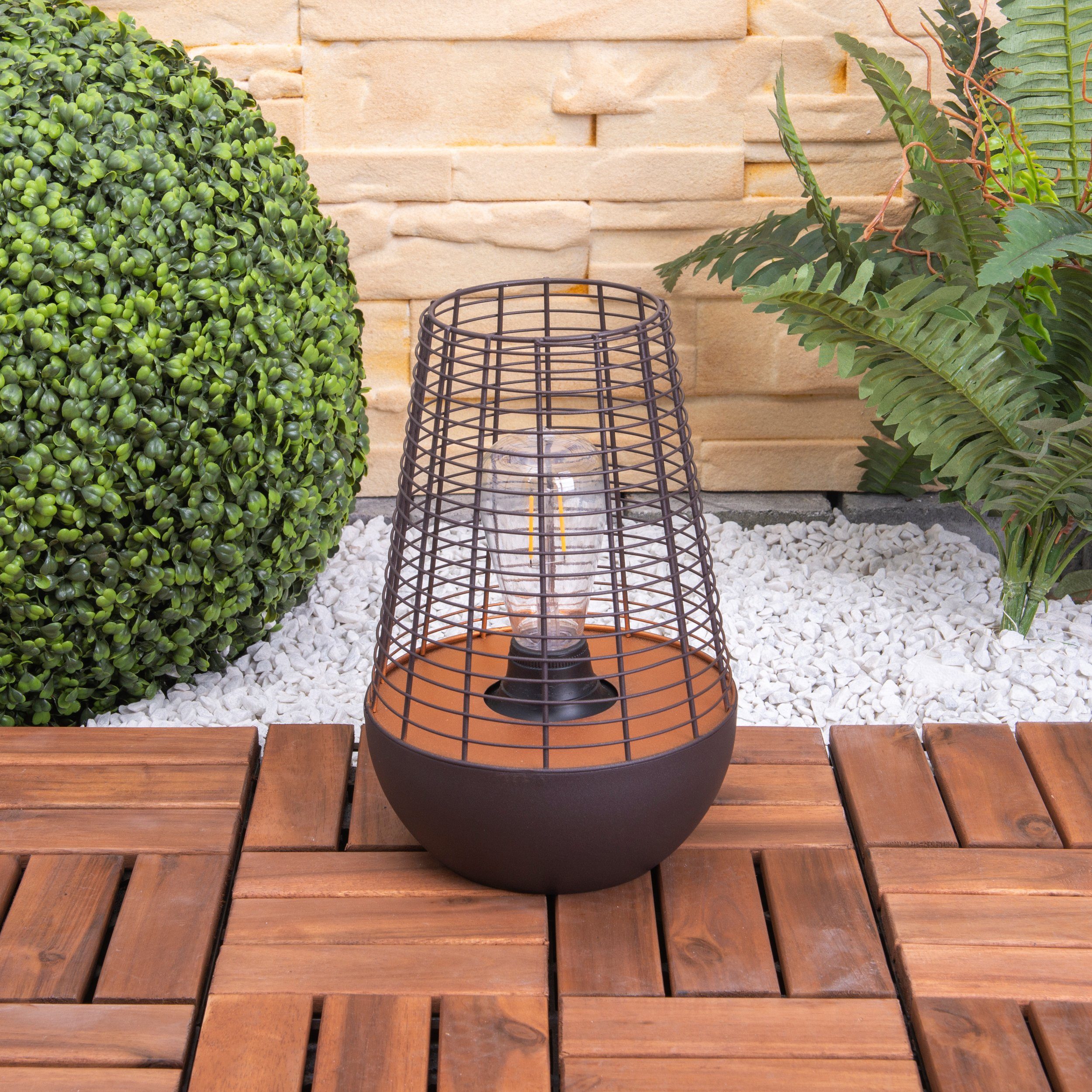 näve Gartenleuchte Balumo, Timerfunktion, LED fest integriert, Warmweiß, incl. Timer (6h an und 18h aus),Material: Eisen,incl. Schiebeschalter