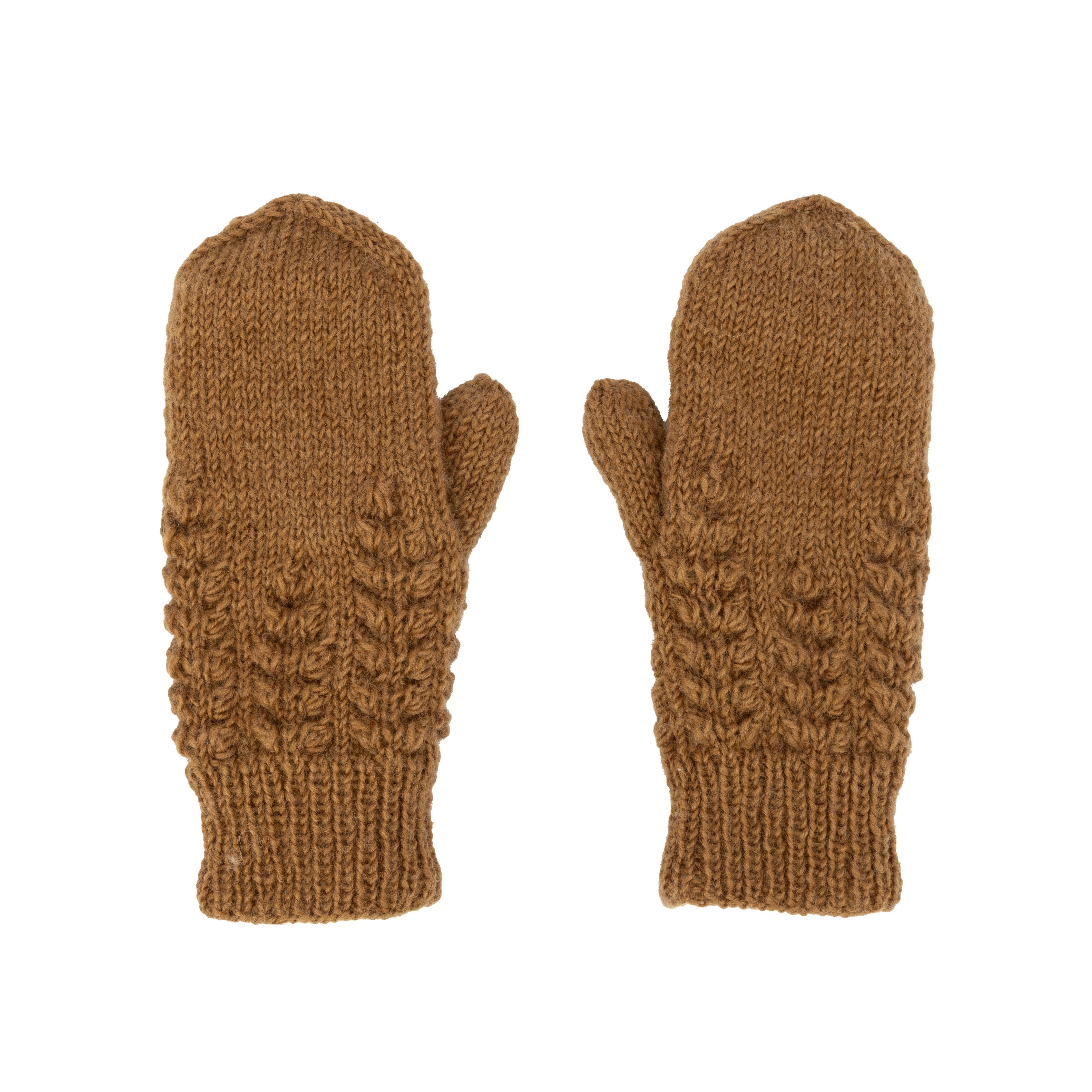 El Puente Baumwollhandschuhe Fäustlinge "Flower", Größe M, Handmade Fair Trade