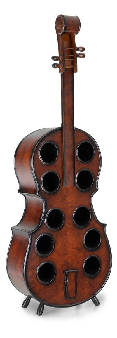 Stagecaptain Flaschenregal WR-10 Stradivino Weinregal für 10 Flaschen, Weinständer Holz stehend in Vintage-Optik "Cello" Design