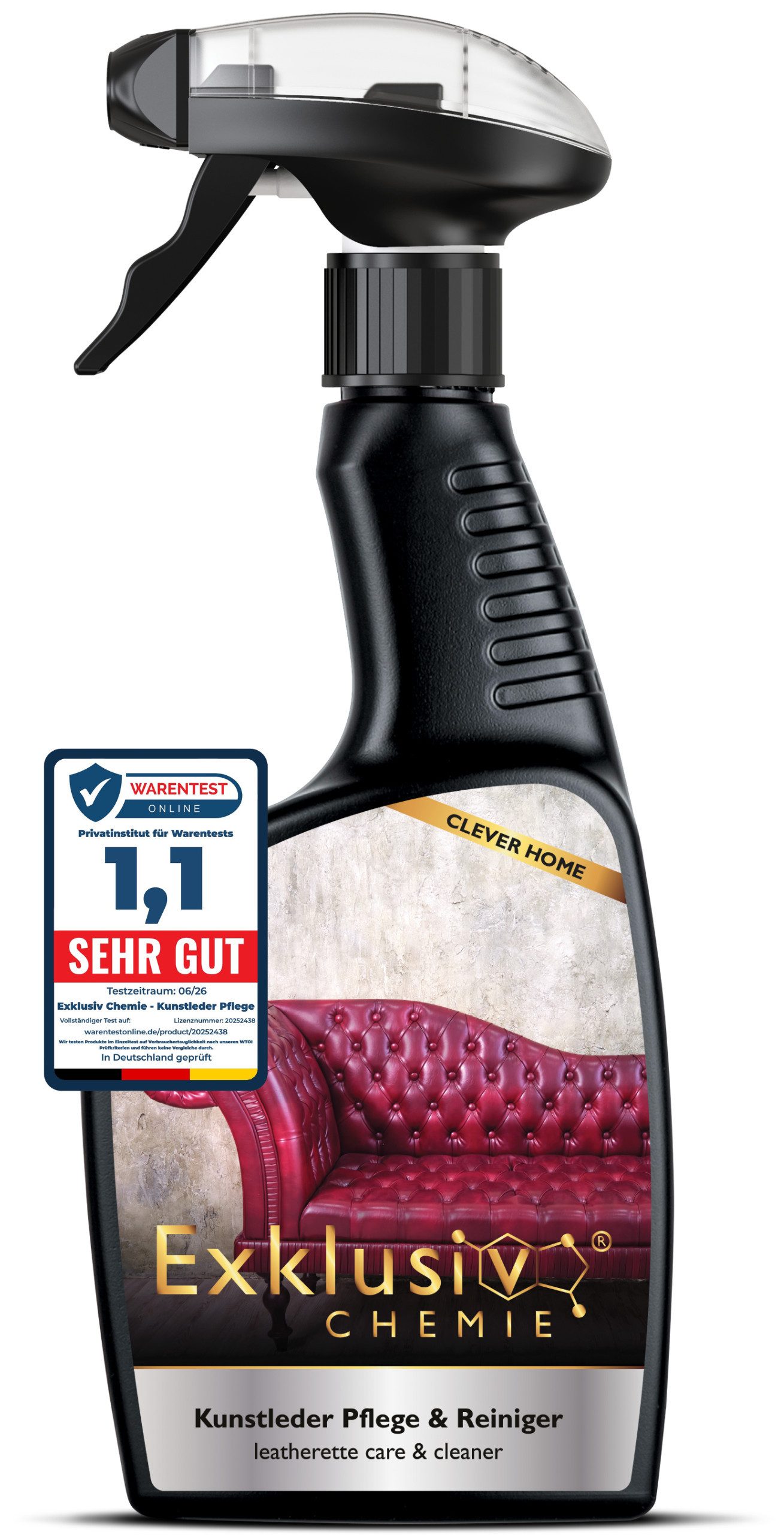 Exklusiv Chemie GmbH Kunstlederpflege Leder-Pflegespray, Reichhaltige Pflege und Schutz vor UV & Schmutz