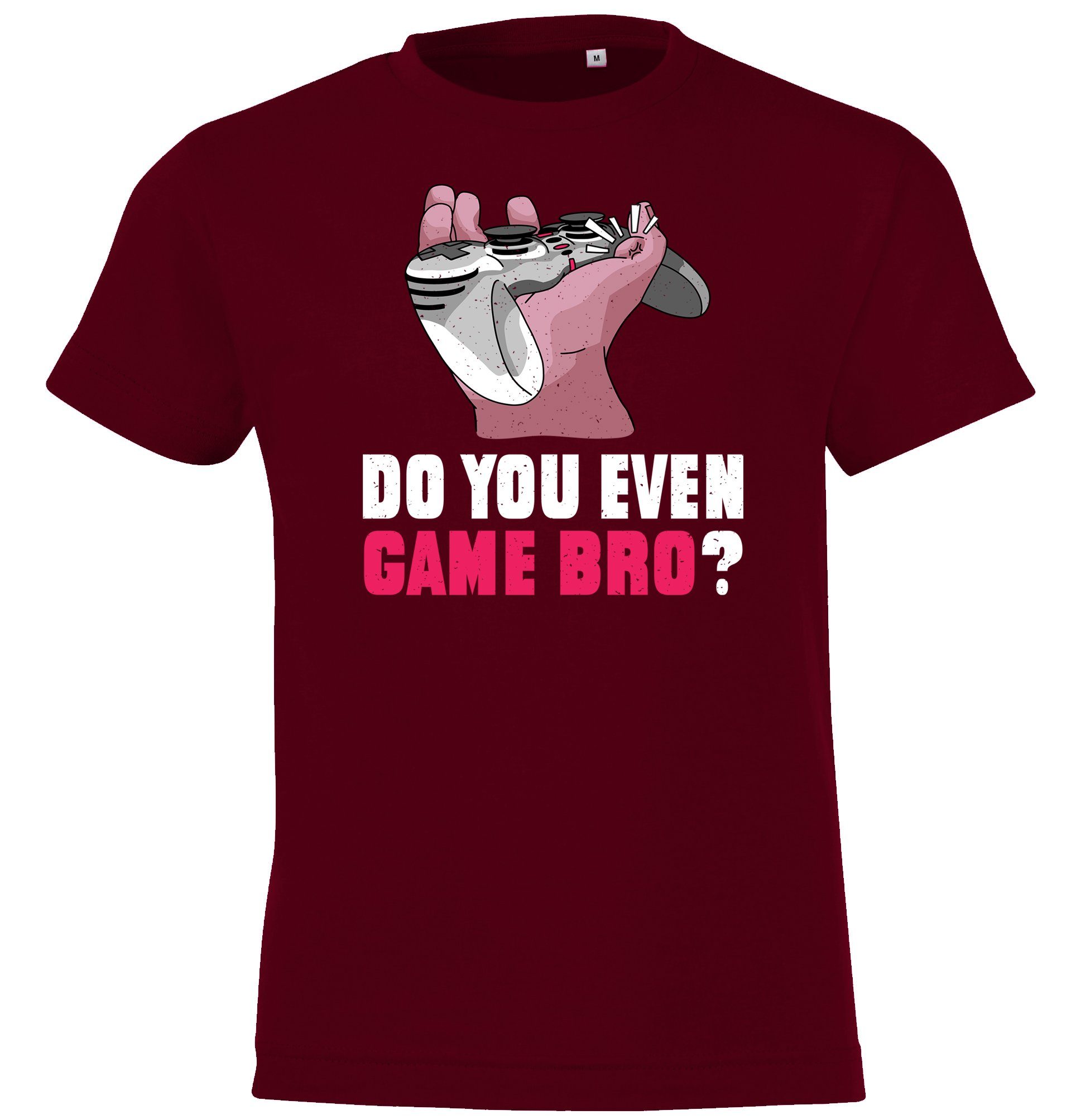 Youth Designz T-Shirt "Do You Even Game Bro?" Kinder Shirt mit lustigem Gamer Frontprint Burgund