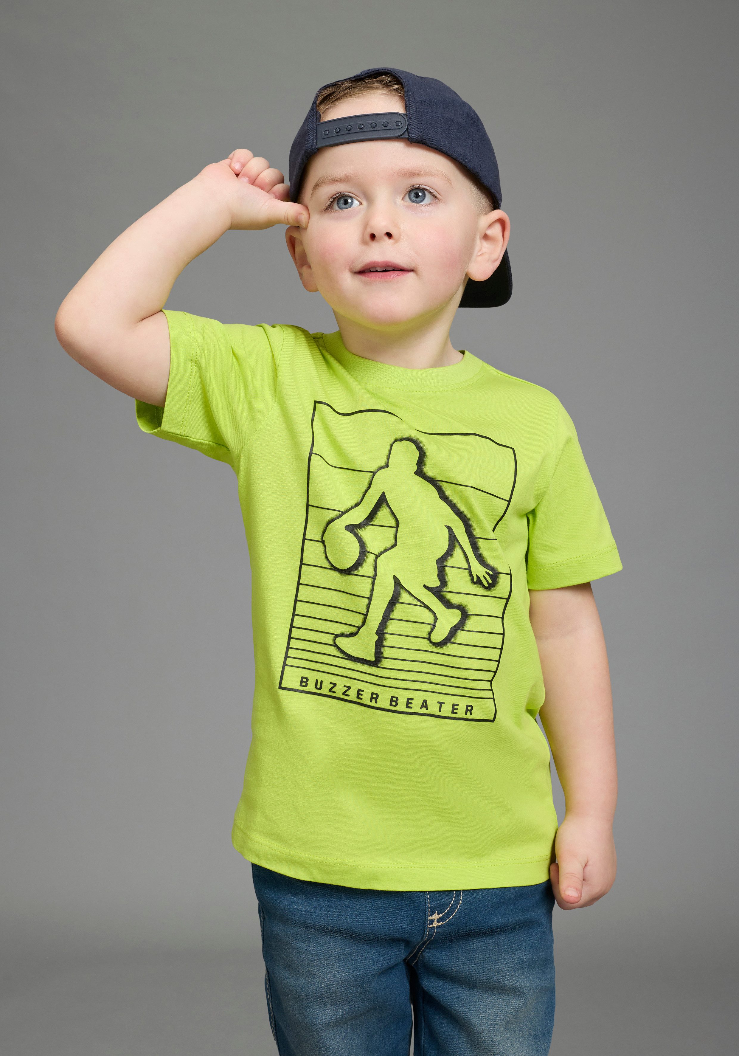 KIDSWORLD T-Shirt 2er Pack Shirts mit Basketball-Print (Packung, 2) sportlicher Stil, Kurzarm, bedruckt, aus Baumwolle