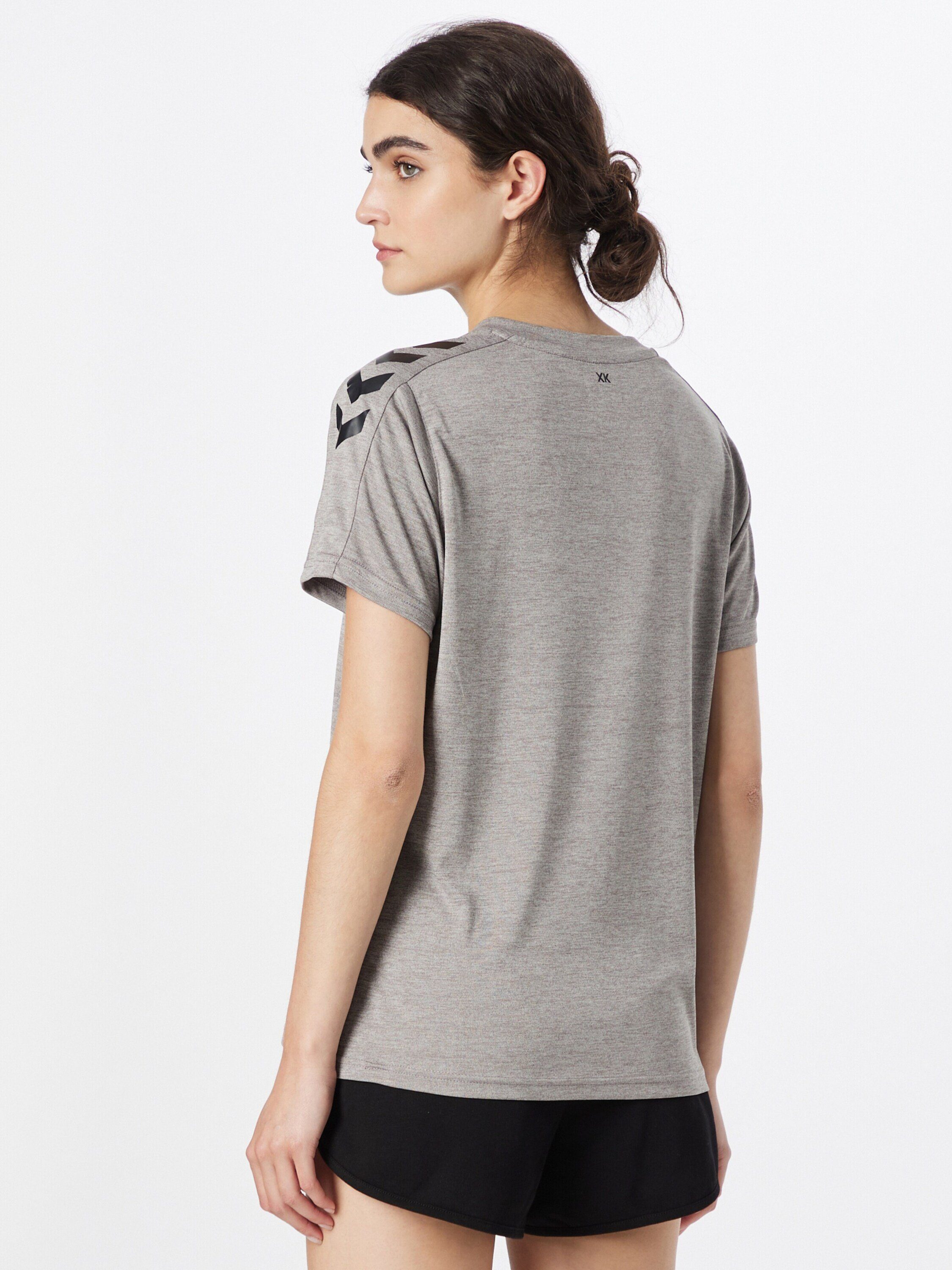 T-Shirt grau Details, hummel Seitenstreifen, Weiteres (1-tlg) Detail Plain/ohne