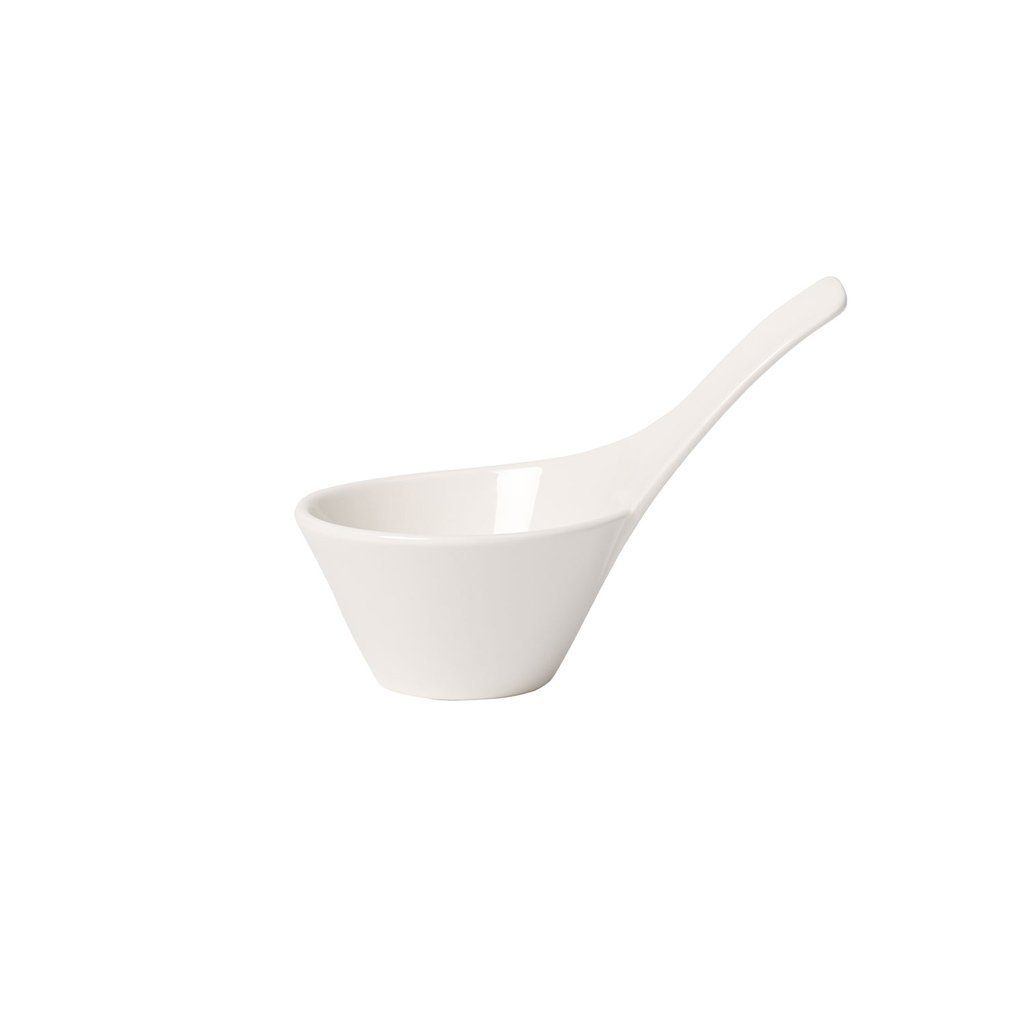 Villeroy & Boch Dipschale NewWave rundes Dipschälchen mit Griff, Porzellan, (1-tlg), Premium Porcelain, 1 Stck, mikrowellensicher,spülmaschinenfest, Made i