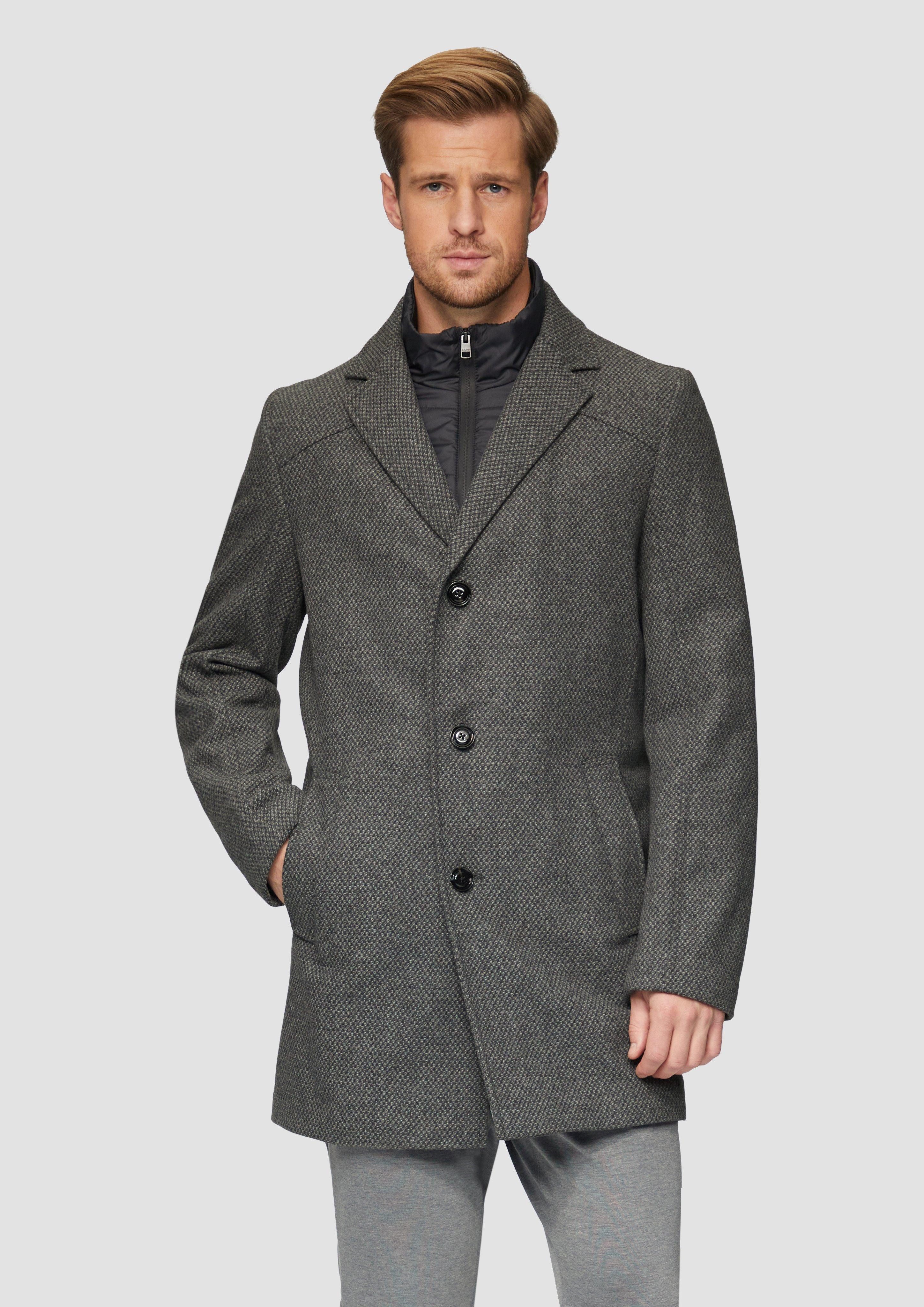 s.Oliver BLACK LABEL Langmantel Wattierter Wollmix-Mantel günstig online kaufen