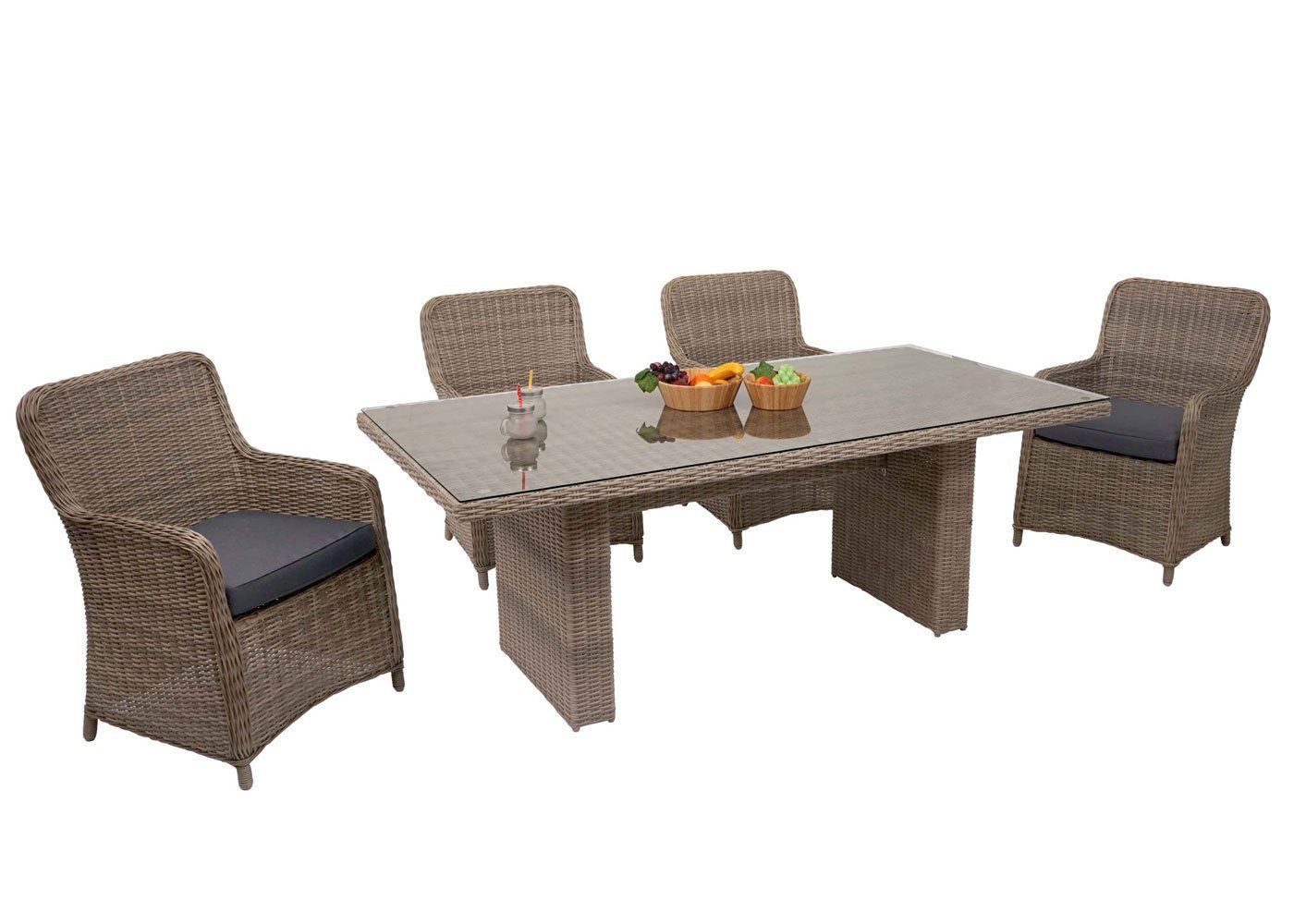 MCW Gartenstuhl MCW-E98 (Set, 2 St), Wasserabweisende Bezüge, Polsterbezüge mit Reißverschluss
