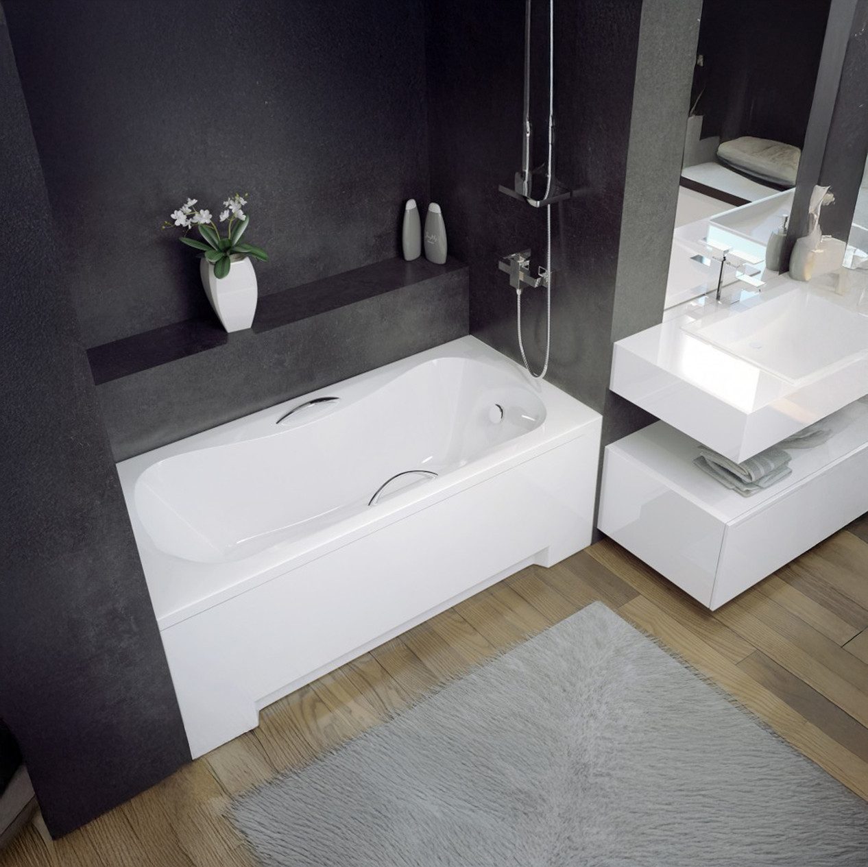 KOLMAN Badewanne Rechteck Aria 130x70, Ablaufgarnitur günstig online kaufen