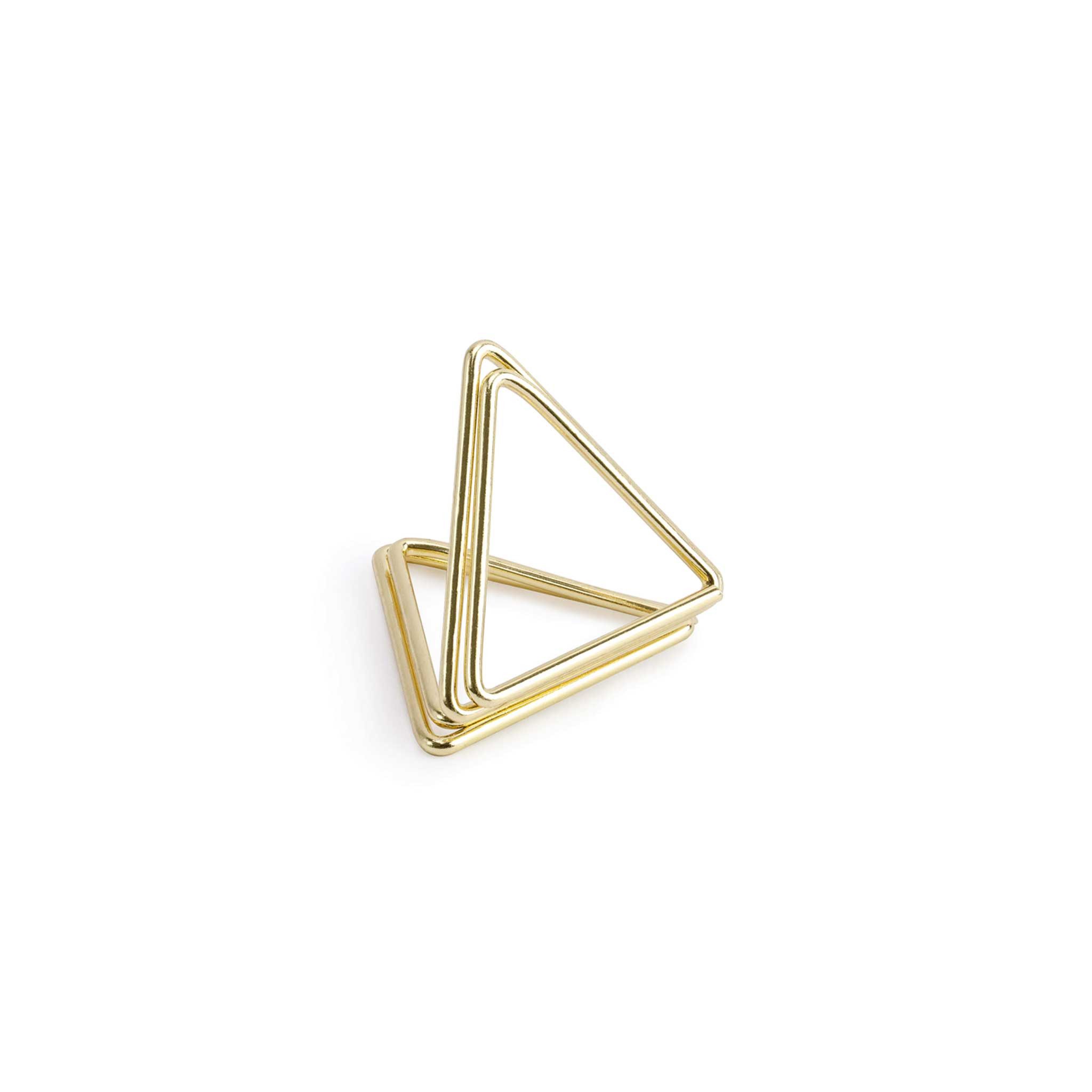 partydeco Tischkartenhalter, Tischkartenhalter Dreieck 2,3cm Metall gold, 10 Stück