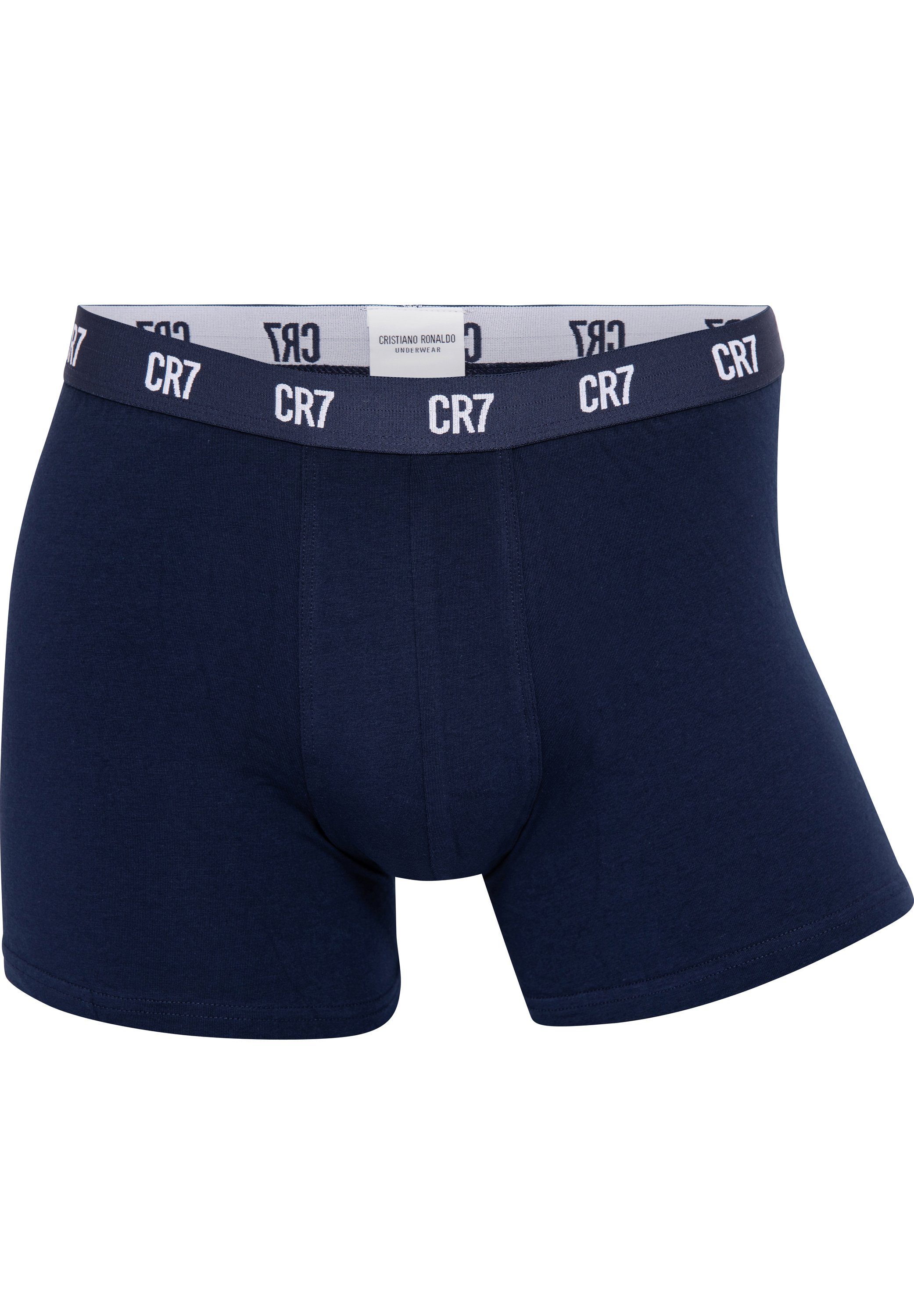 zertifizierte grauweissblaublau GOTS Bio-Baumwolle Basic (3-St) CR7 3-Pack Boxershorts Organic Trunk