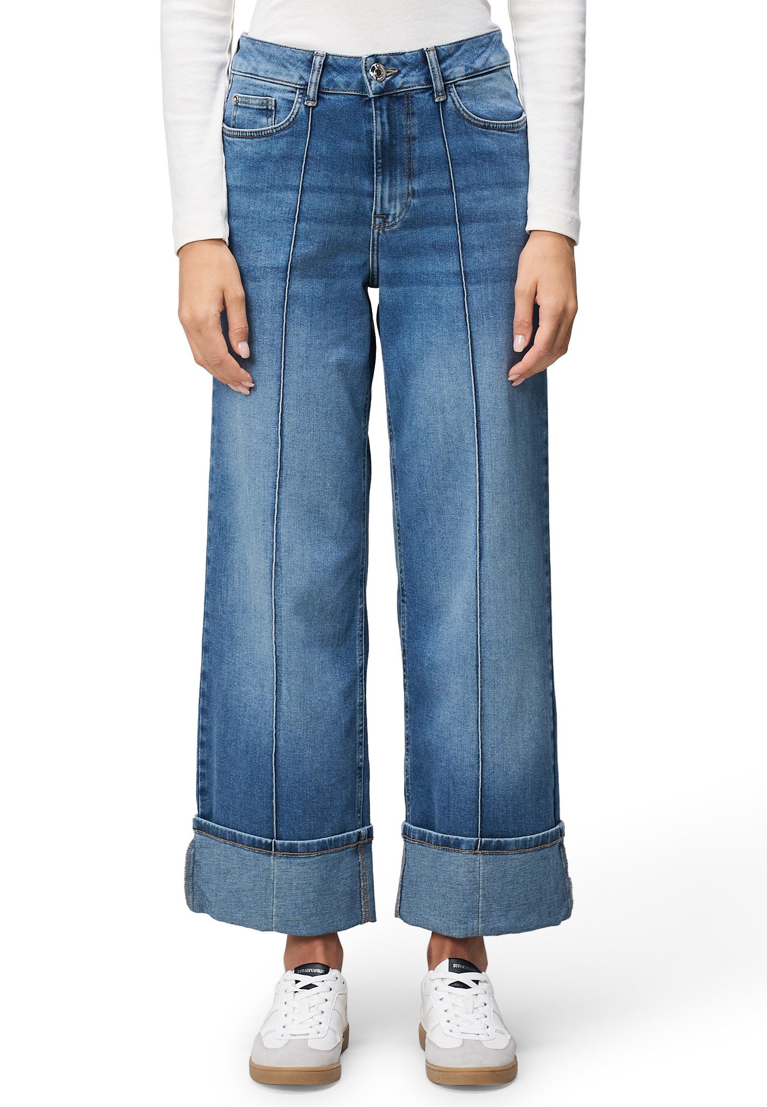 Zero Slim-fit-Jeans Damen Джинсы weites Bein mit Umschlag 28 Inch
