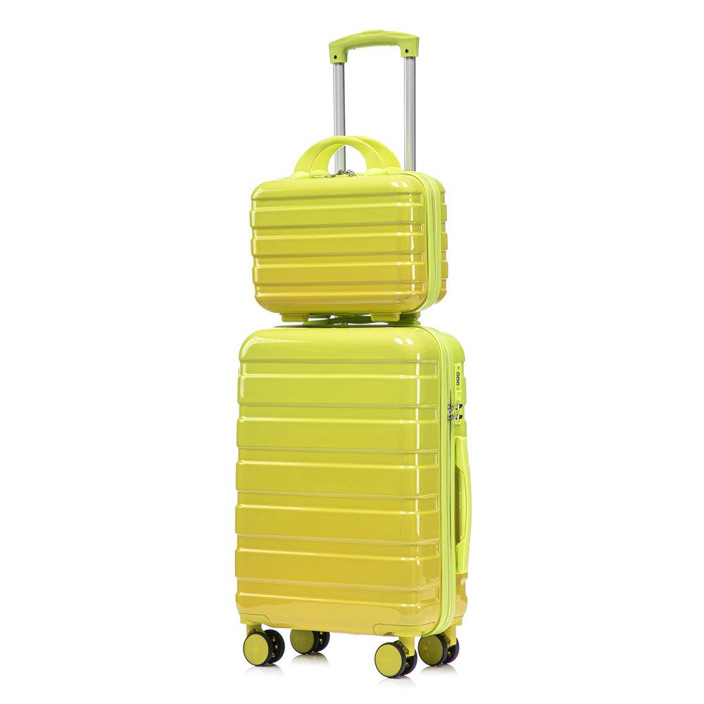 REDOM Kofferset Spinner-Kofferset, 4 Rollen, (mit Seitenhandgriffen, Schutzfüßen – Integriertes Zahlenschloss & 14" Kosmetiktasche, 2 tlg)