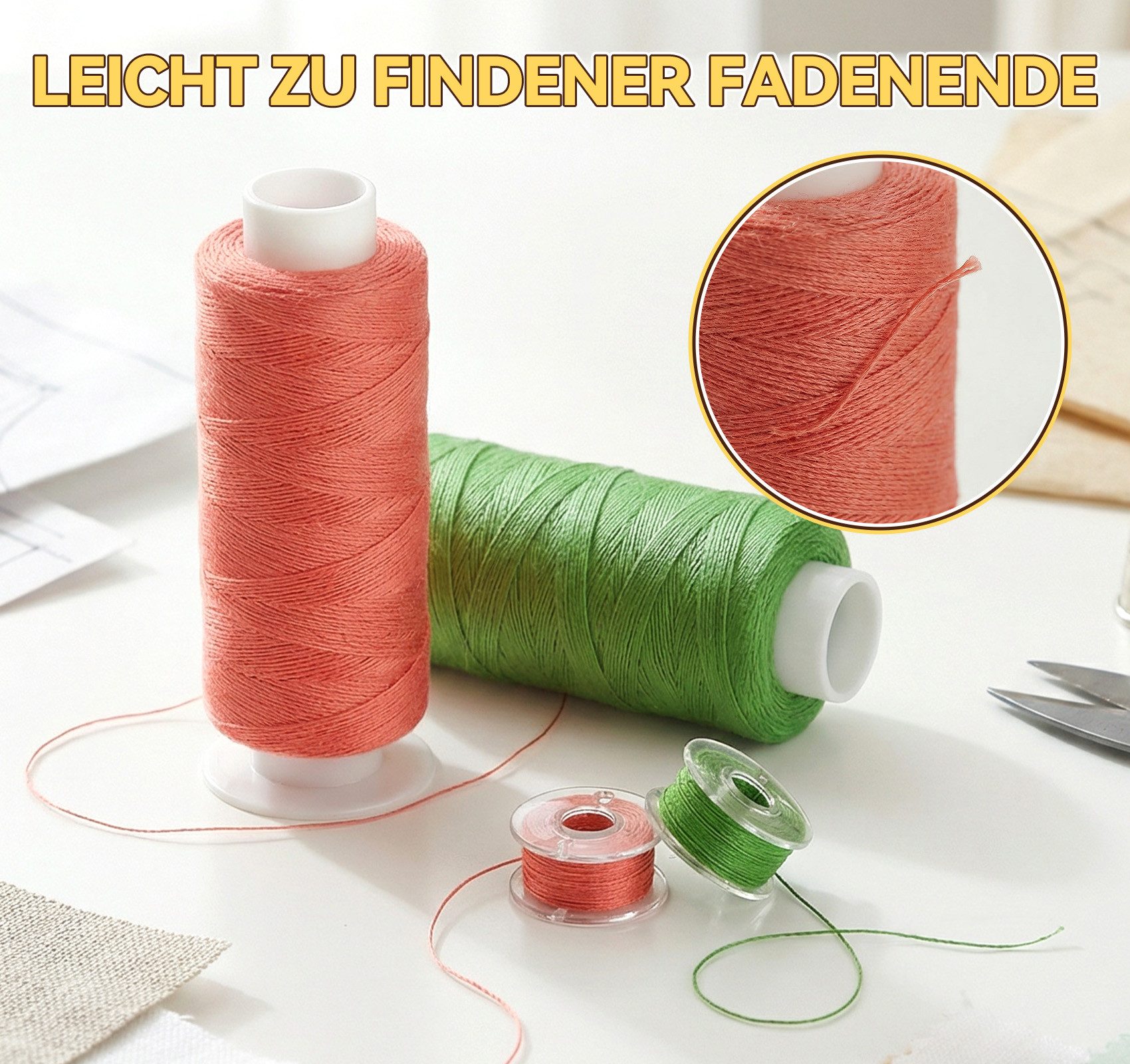 ElitVita 45 Farben Nähgarn Set–400 Yards& 50 Yards Spulen – inkl.5 leere Spulen Nähgarn, (set, 45-St., Nähgarn, Spulen), Für Nähmaschine, Ideal für Kleidung, He – Bild 5 von 5