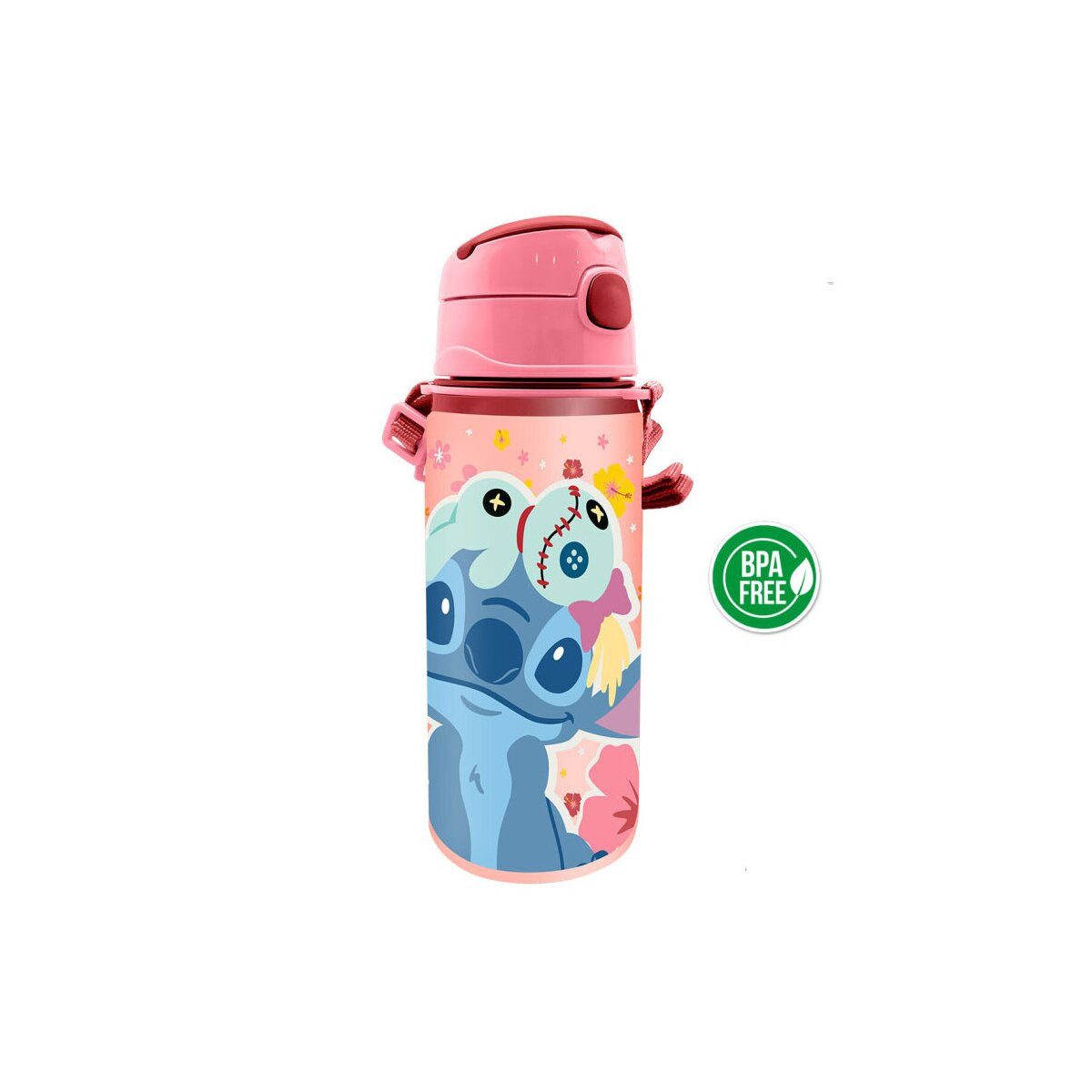 Lilo & Stitch Trinkflasche Disney Lilo & Stitch Aluminiumflasche 600ml mit Haken