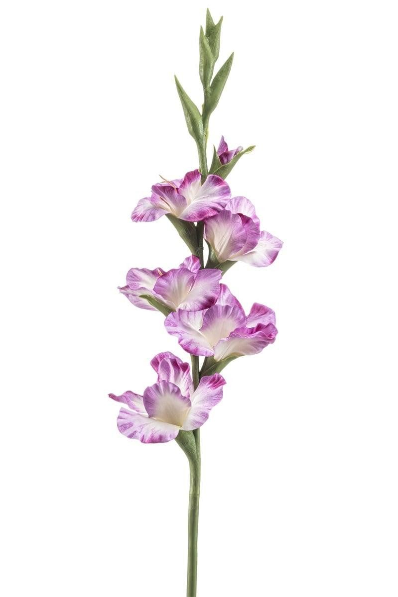 Kunstblume Künstliche Blume Gladiole KIVANA, lila-weiß, 90cm Gladiole, artplants, Höhe 90 cm