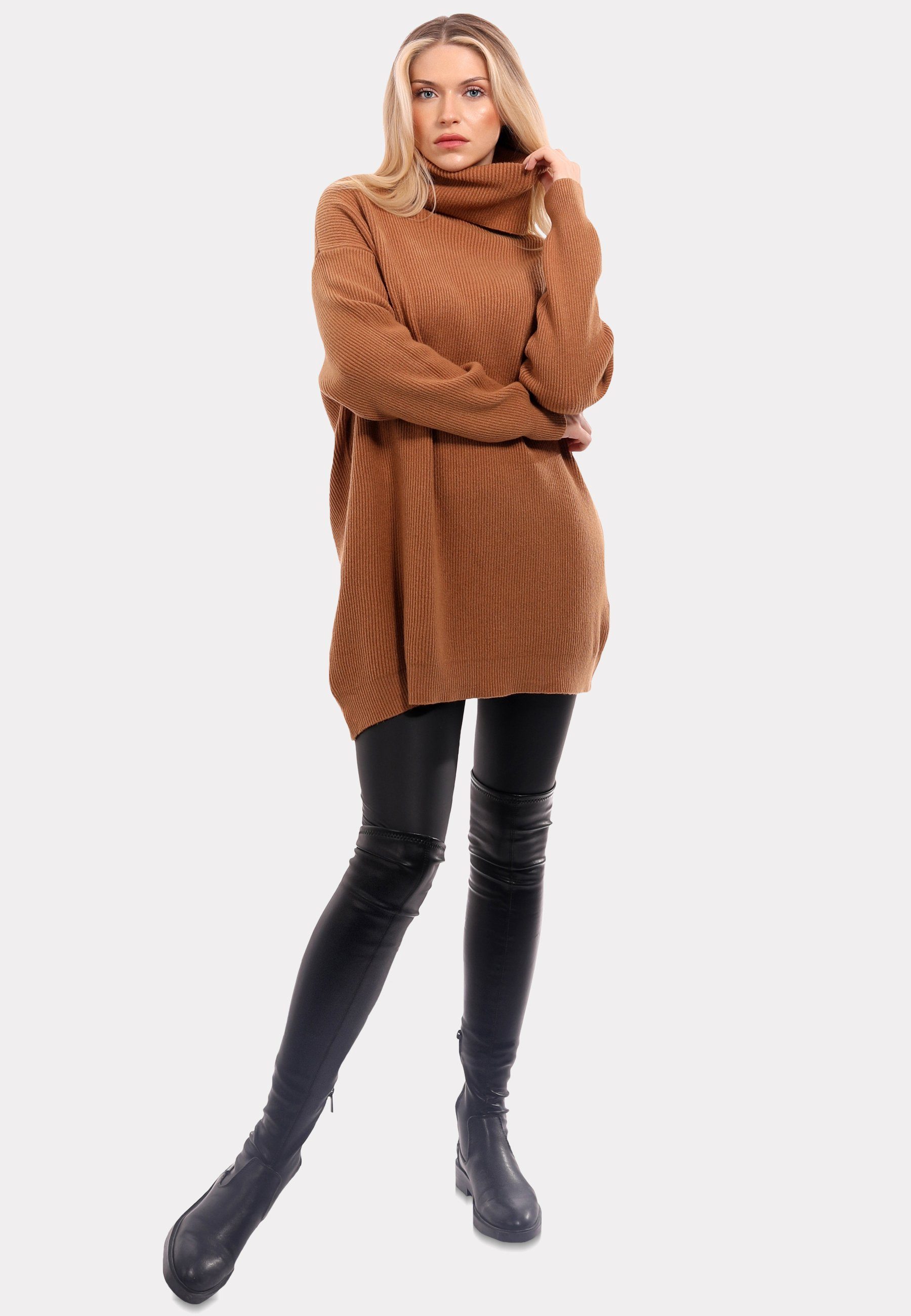 YC Fashion & Style Rollkragenpullover Basic Pullover aus Feinstrick – One Size (34–40) (1-tlg) in Unifarbe