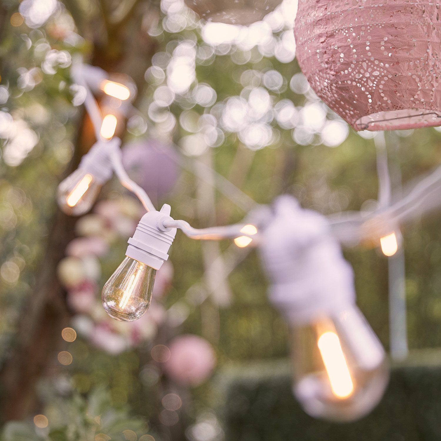 Lights4fun LED-Lichterkette Ultimate Connect 5m 10er LED Lichterkette Glühbirnen warmweiß koppelba