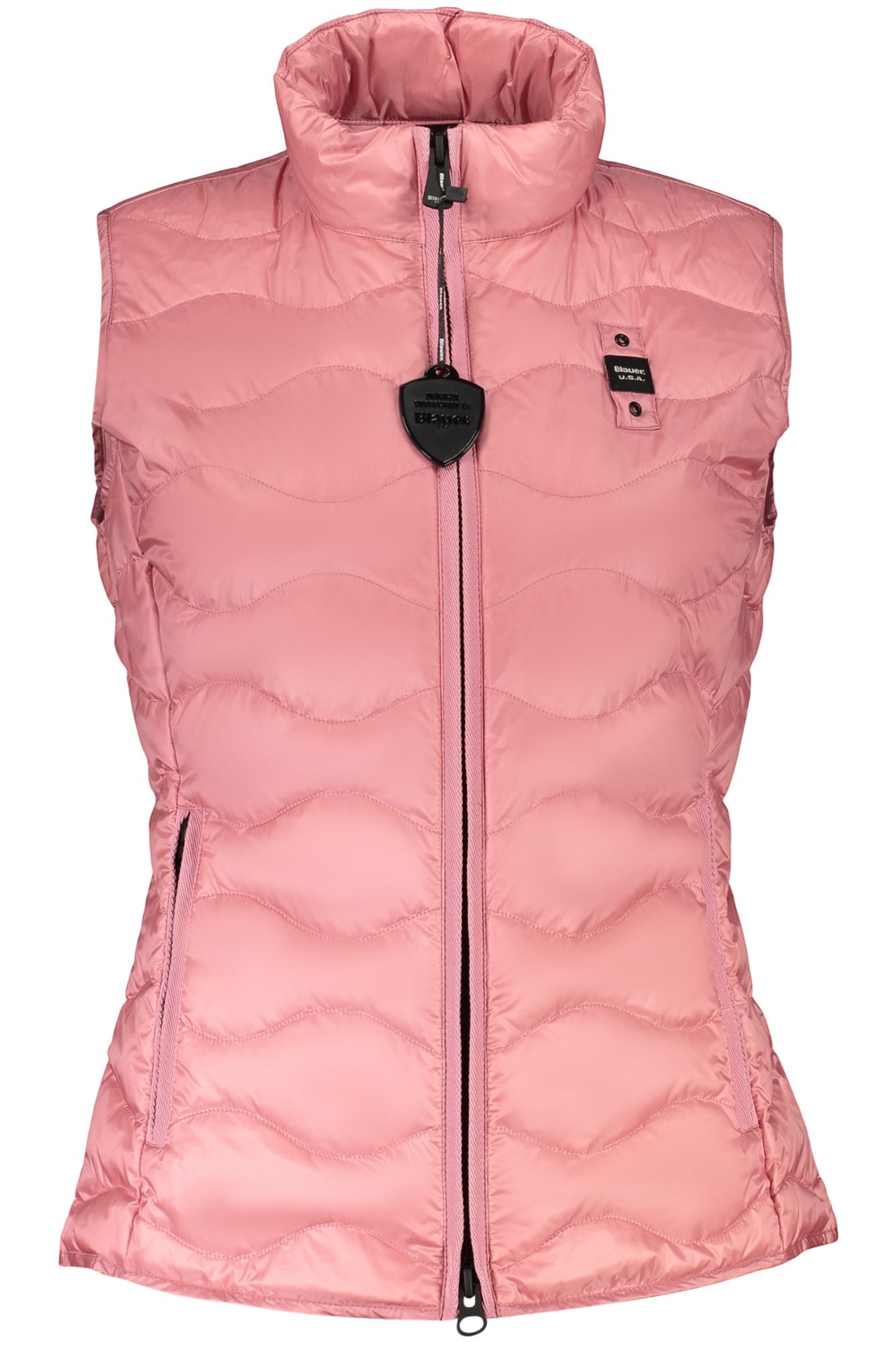 Blauer Outdoorjacke Ärmellose Damenweste in Rosa, schlank, leicht, mit 4 Taschen
