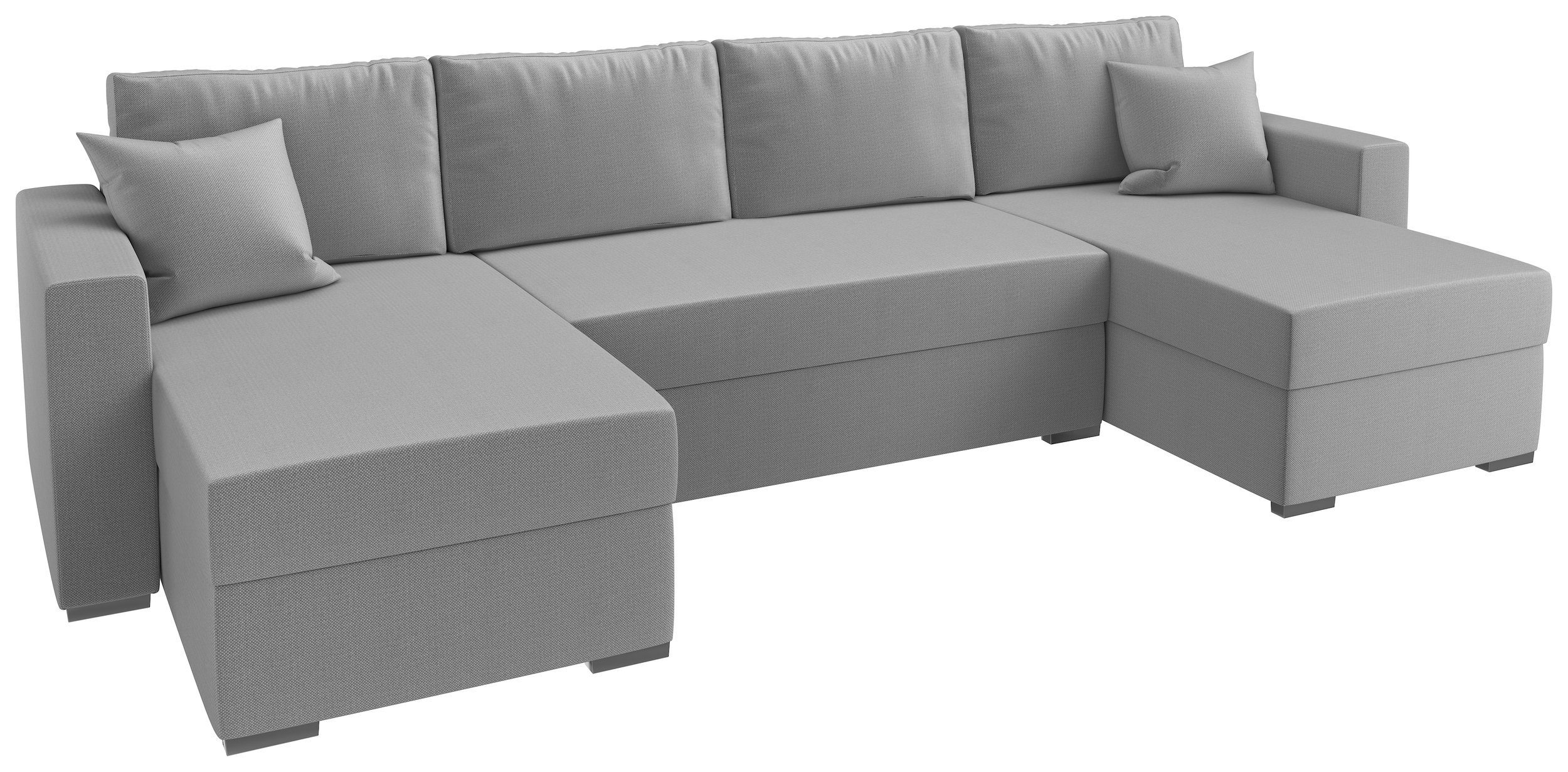 Bettkasten, und U-Form, Sofa, Rubicon, inklusive Klassisch Raum Stylefy im Design Bettfunktion frei Wohnlandschaft Kissen, stellbar, Sitzkomfort, mit
