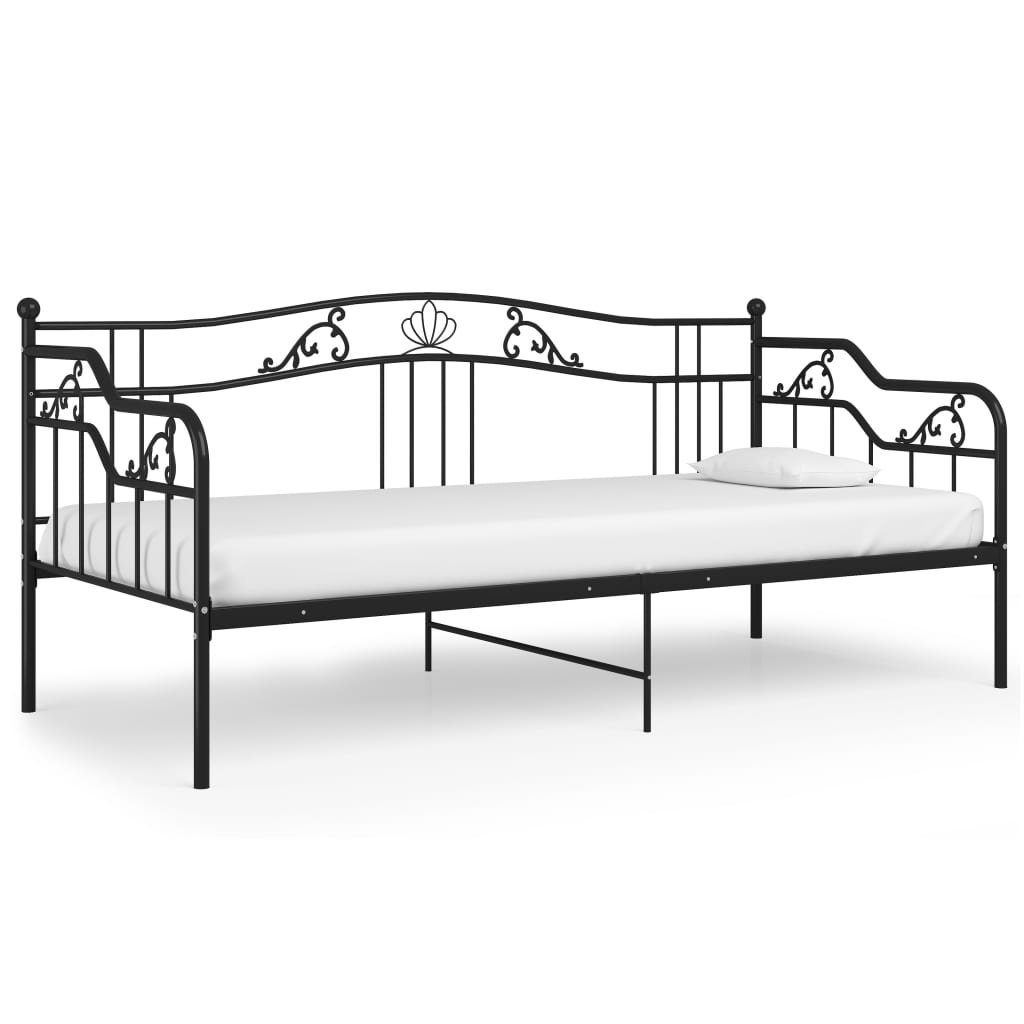 vidaXL Bett Schlafsofa Bettgestell Schwarz Metall günstig online kaufen