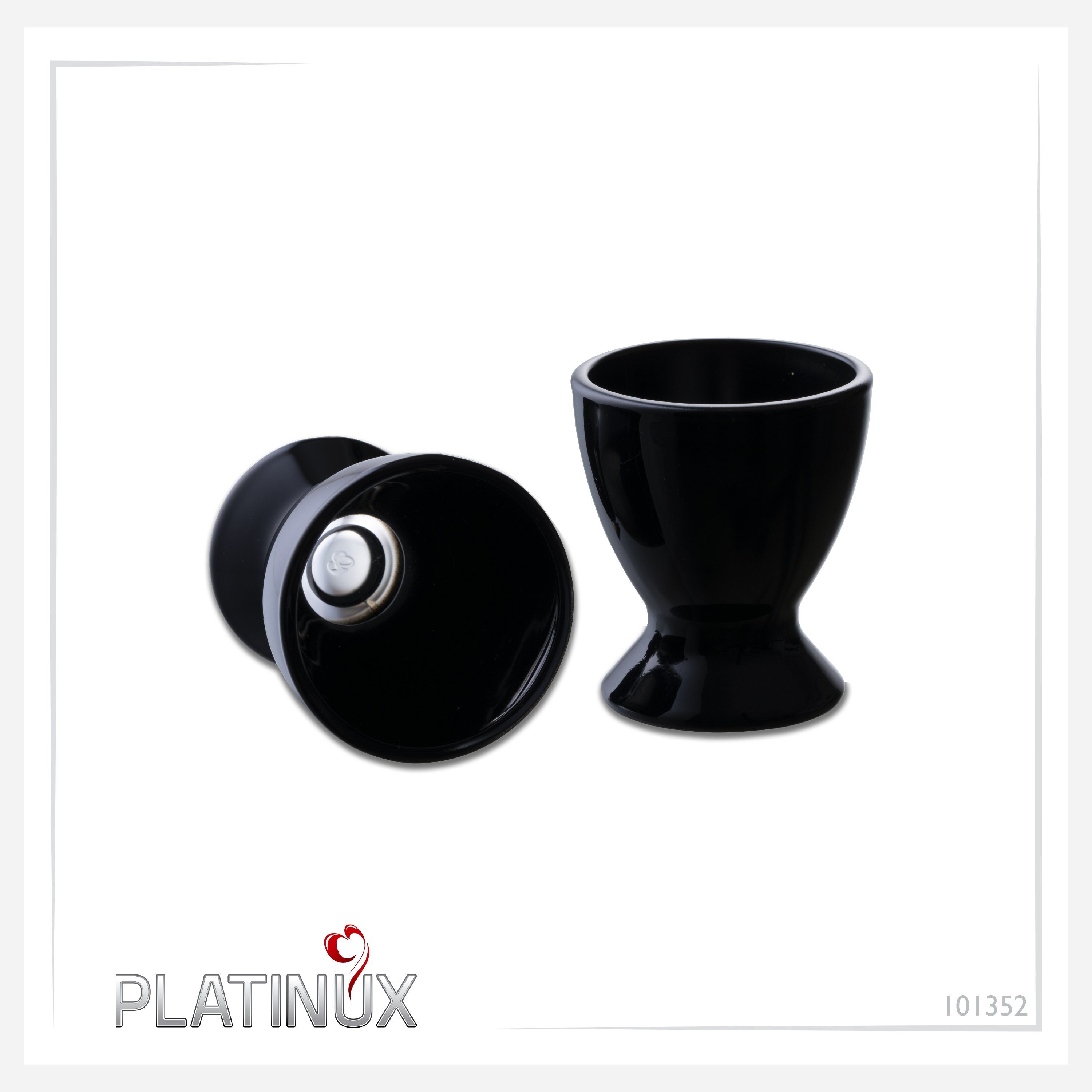 Schwarze Eierbecher Eierbecher, Likörgläser PLATINUX Stück), (6 Frühstück Eierständer Brunch Egg-Cup Eierhalter