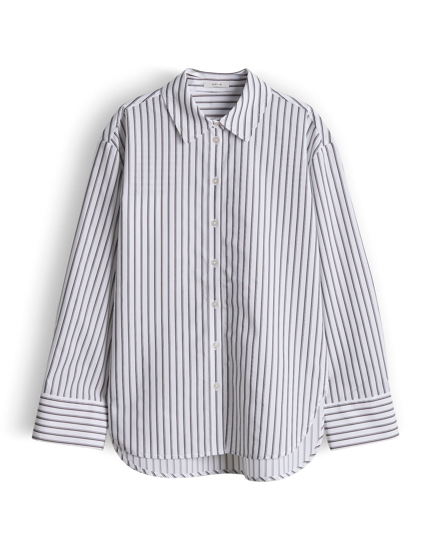 OPUS Langarmbluse FAPO aus nachhaltigem Tencel™ Mix Weite Passform, gerader Schnitt, Hemdblusenkragen