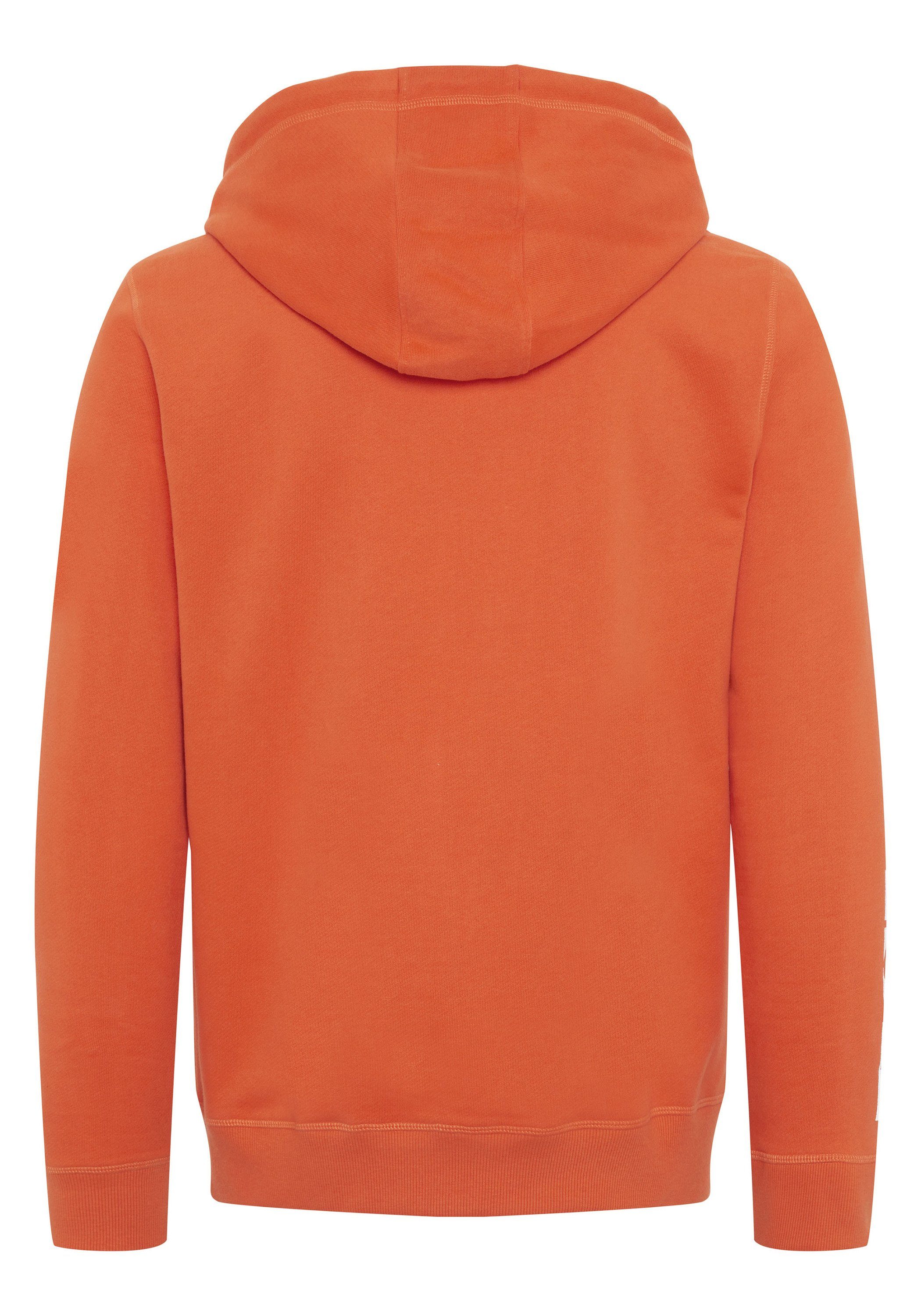 Kapuzensweatshirt 17-1464 Red aus Jeans Oklahoma Orange weichem Baumwollgemisch