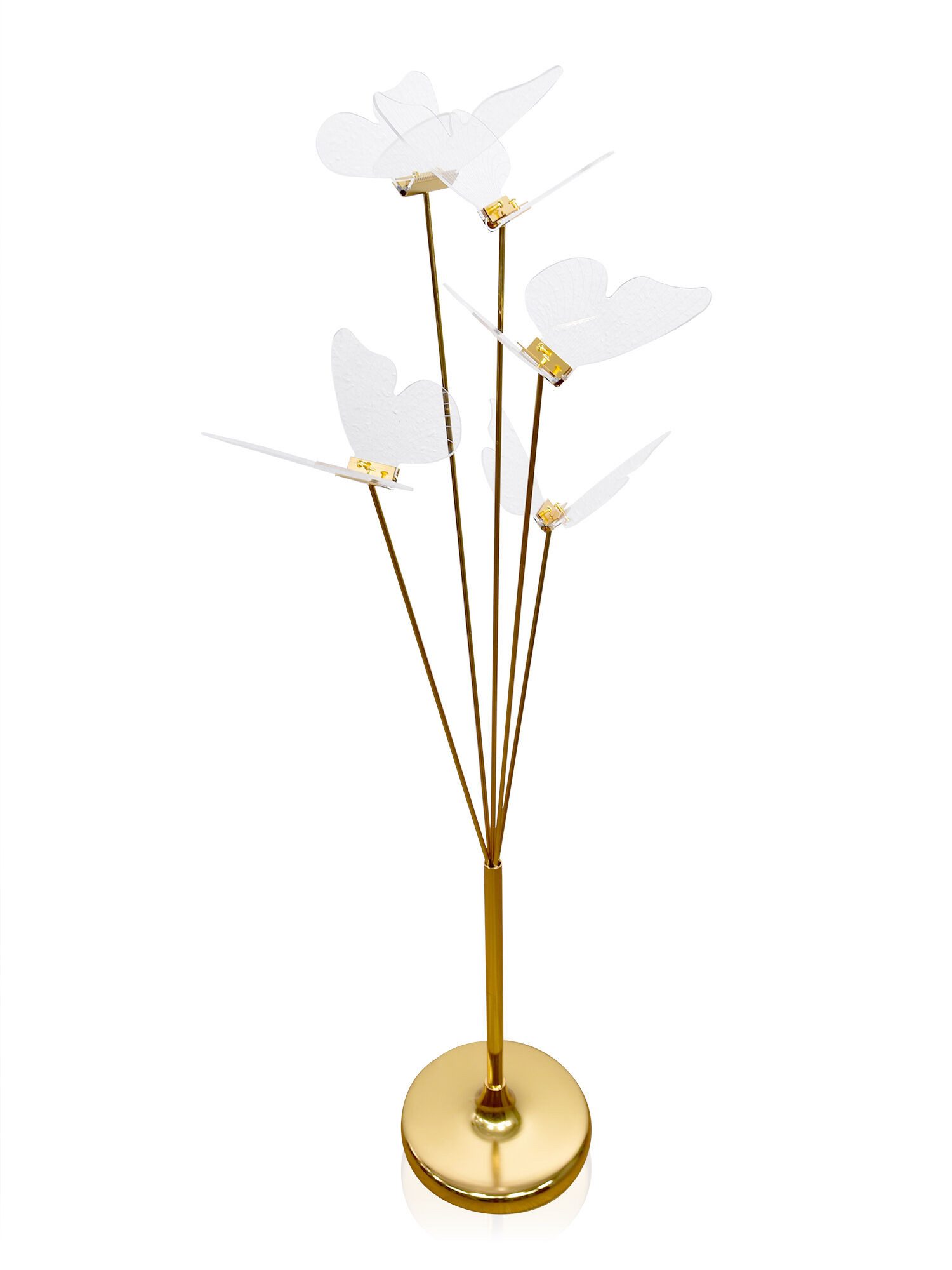 Dekorieren macht glücklich Dekofigur Schmetterling LED Stand-Lampe, 120 cm (1 St), warmweißes Licht, 5 flexible LED-Schmetterlinge & edler Metallfuß