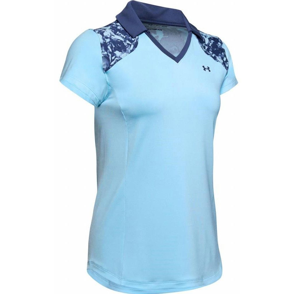 Under Armour® Poloshirt Under Armour Golf Polo Zinger Blocked Blau Damen